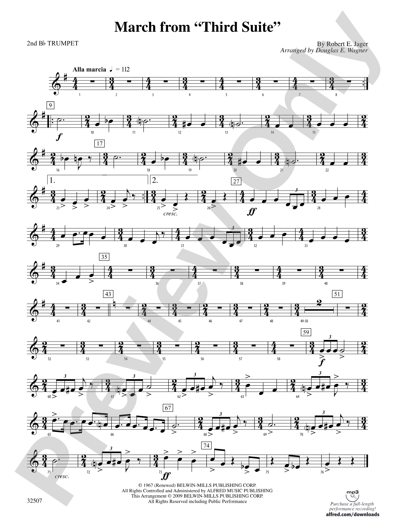 March from "Third Suite": 2nd B-flat Trumpet