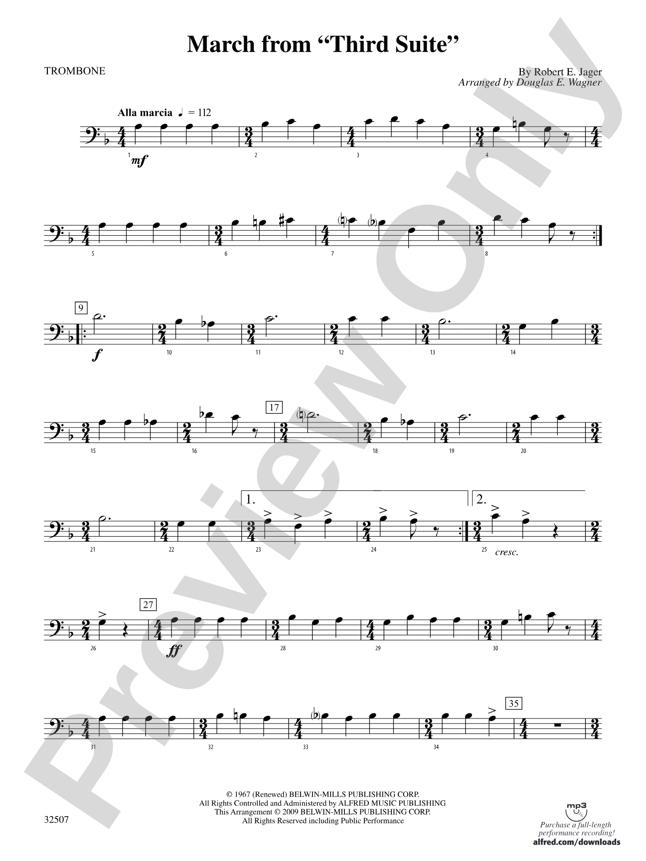 March from "Third Suite": 1st Trombone
