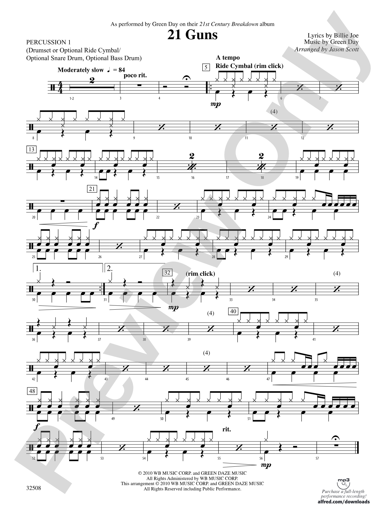 21 Guns: 1st Percussion