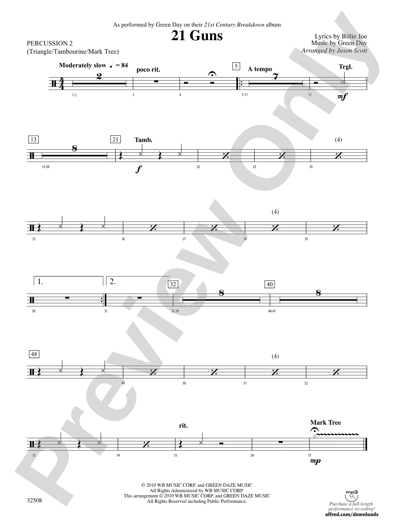 21 Guns: 2nd Percussion