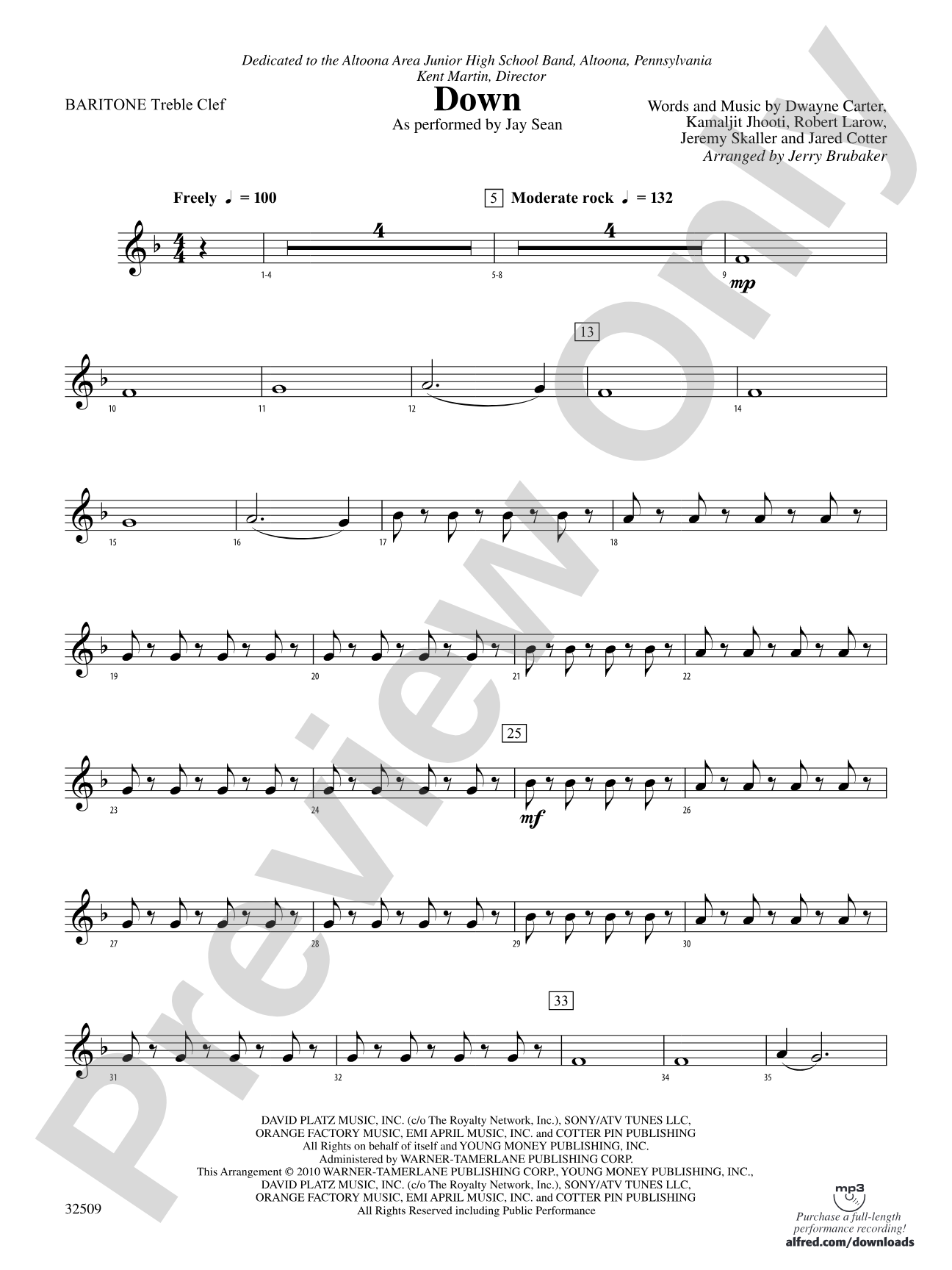Down: (wp) Baritone T.C.