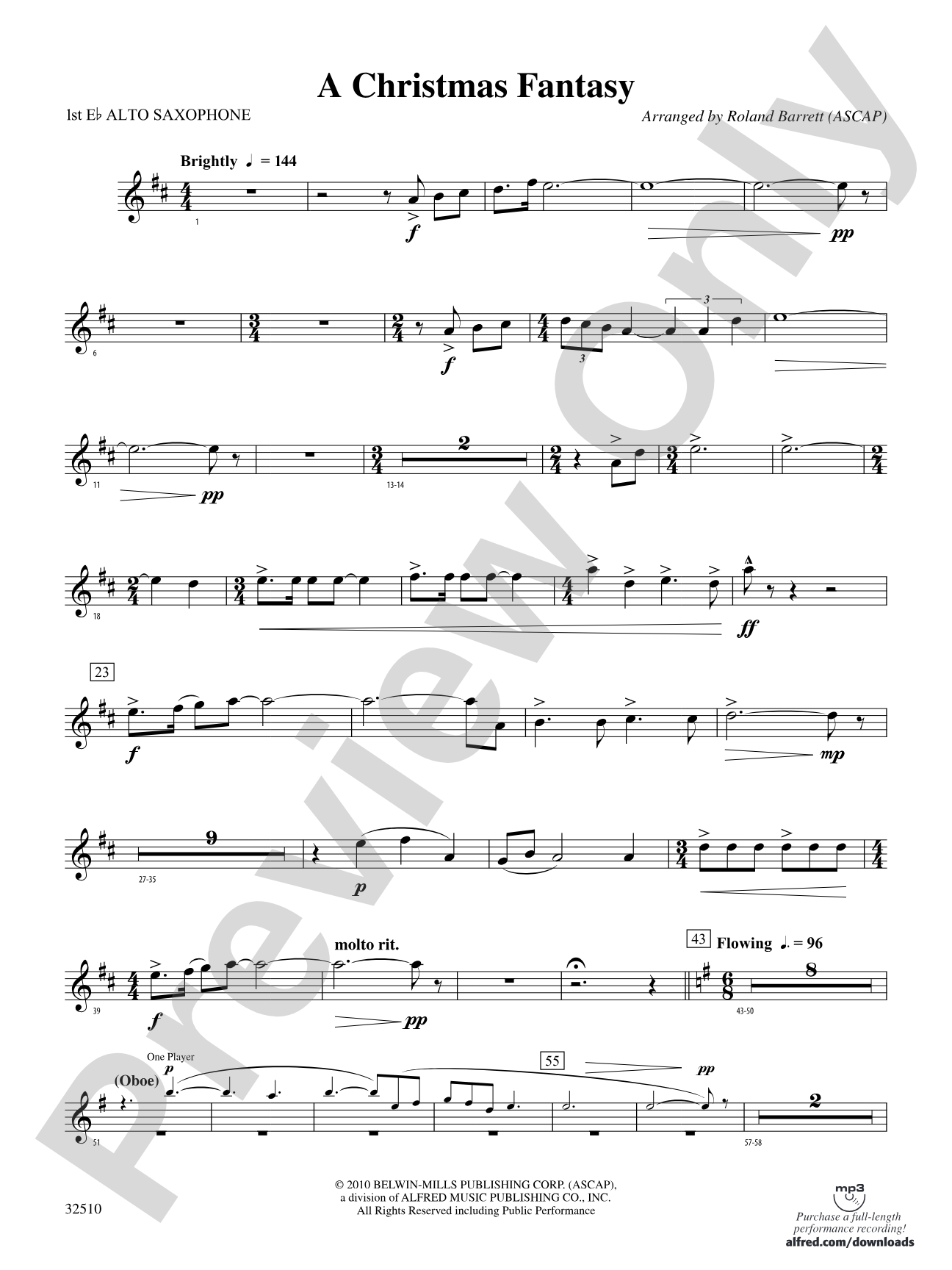 A Christmas Fantasy: E-flat Alto Saxophone