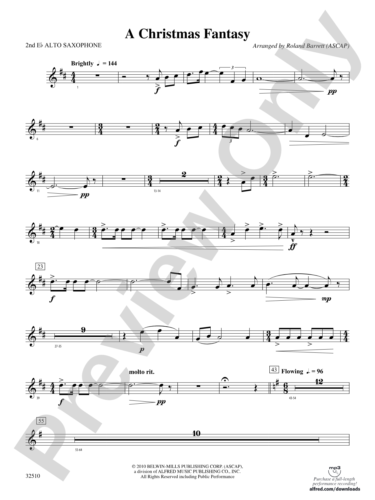 A Christmas Fantasy: 2nd E-flat Alto Saxophone