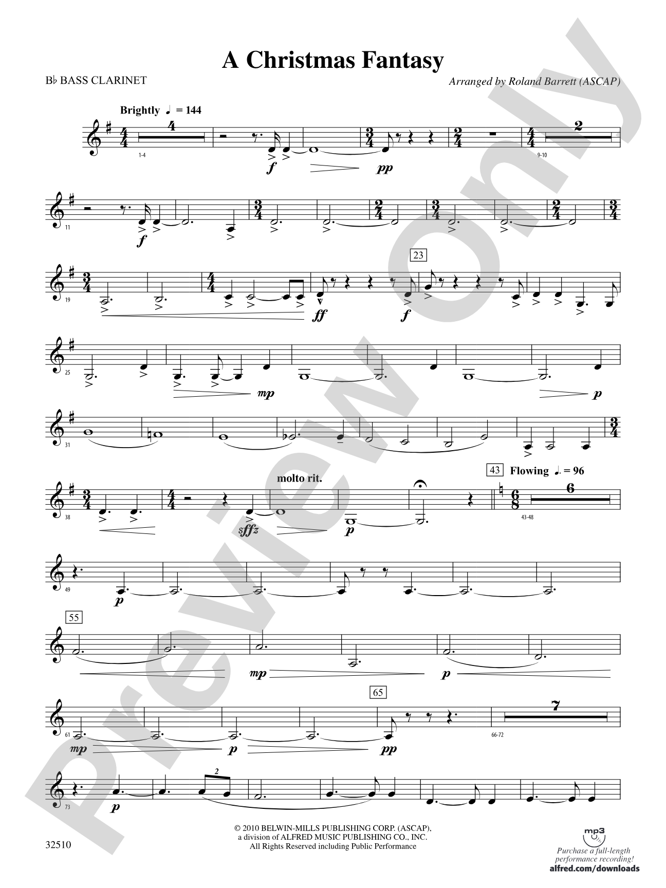 A Christmas Fantasy: B-flat Bass Clarinet