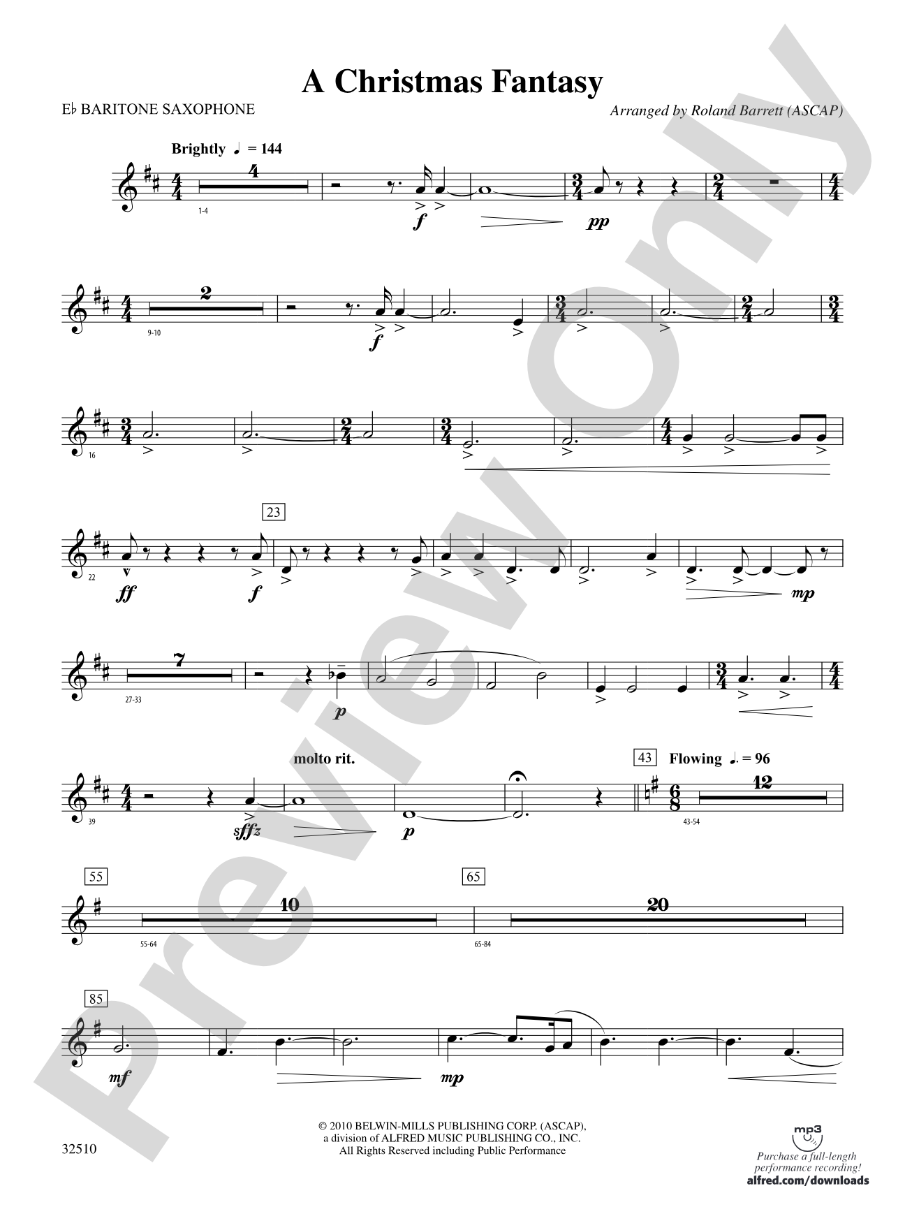 A Christmas Fantasy: E-flat Baritone Saxophone