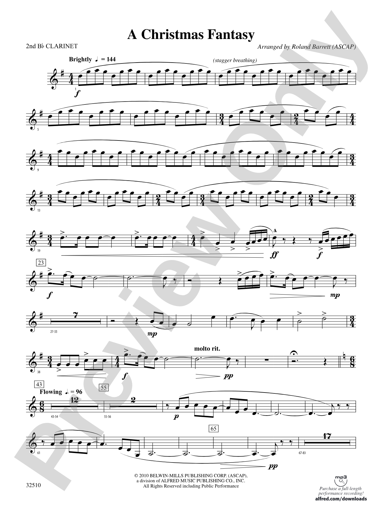 A Christmas Fantasy: 2nd B-flat Clarinet