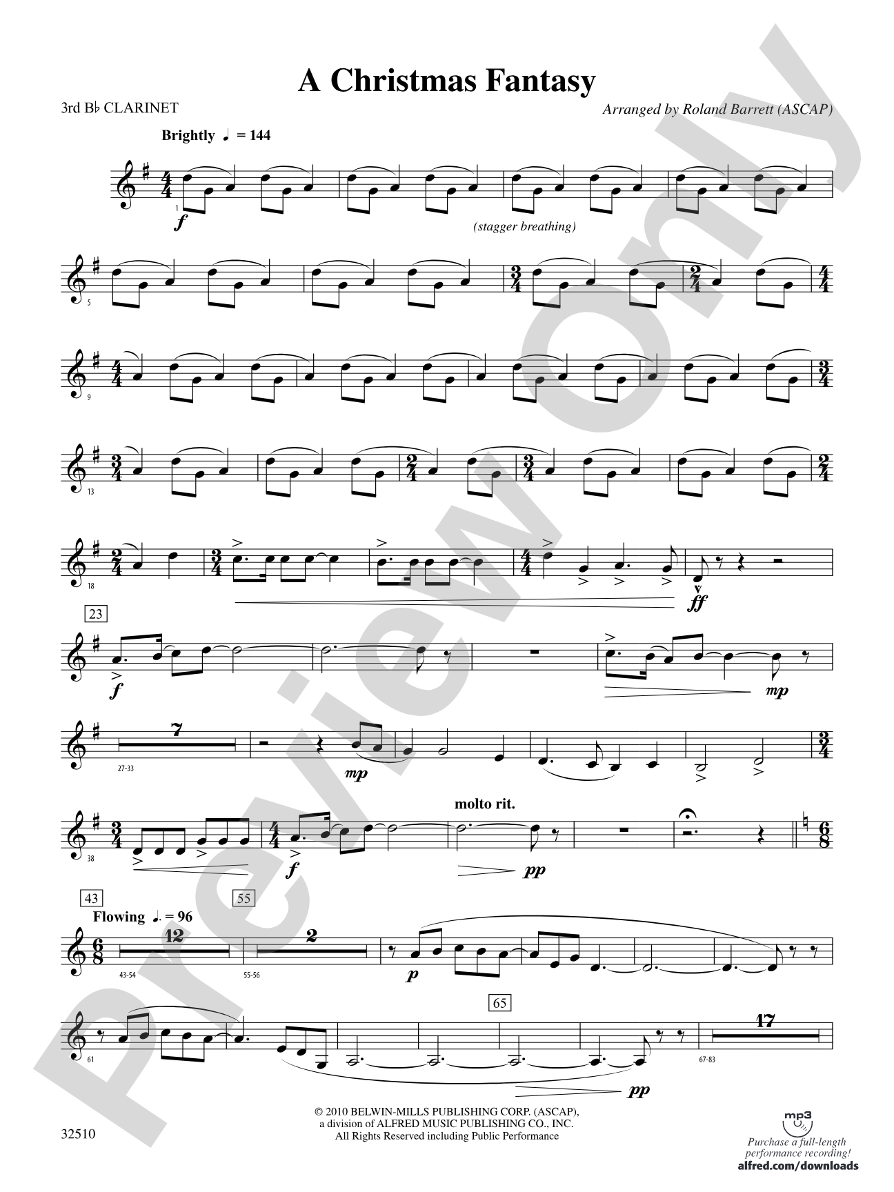 A Christmas Fantasy: 3rd B-flat Clarinet