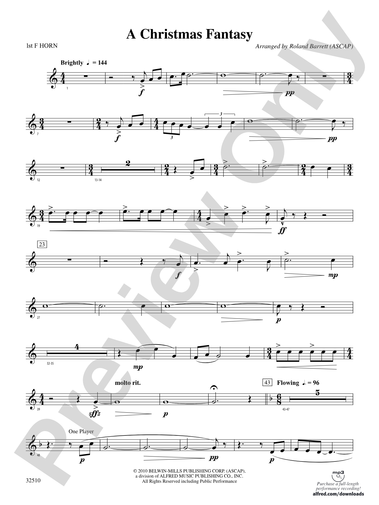 A Christmas Fantasy: 1st F Horn