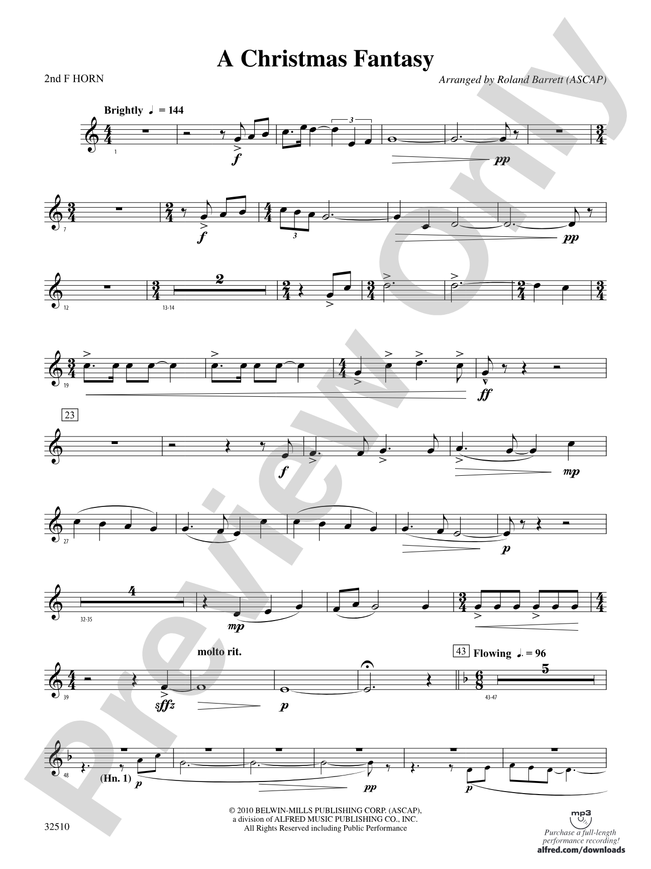 A Christmas Fantasy: 2nd F Horn