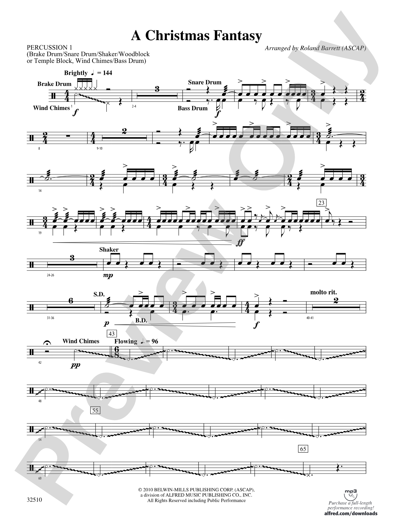 A Christmas Fantasy: 1st Percussion