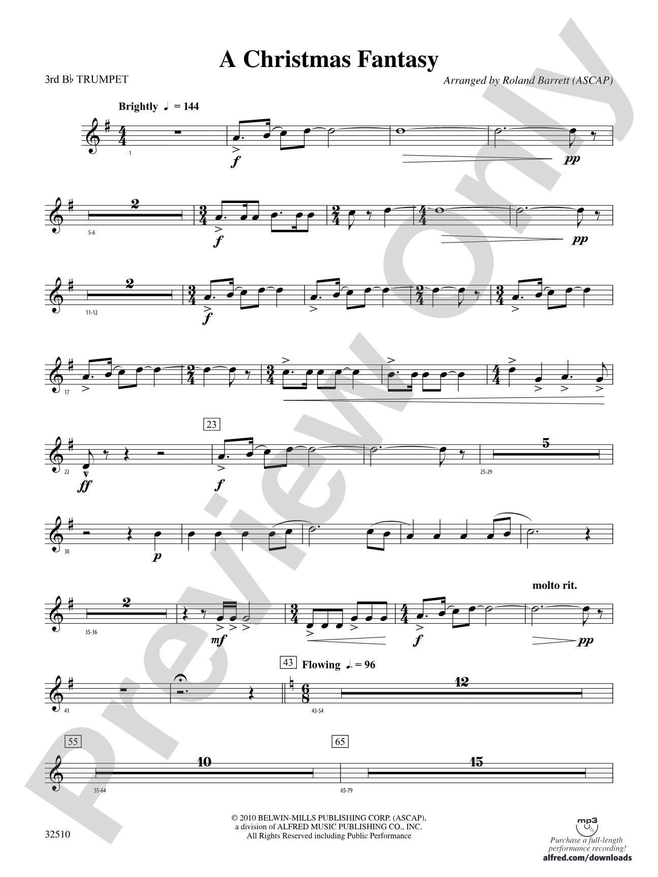 A Christmas Fantasy: 3rd B-flat Trumpet