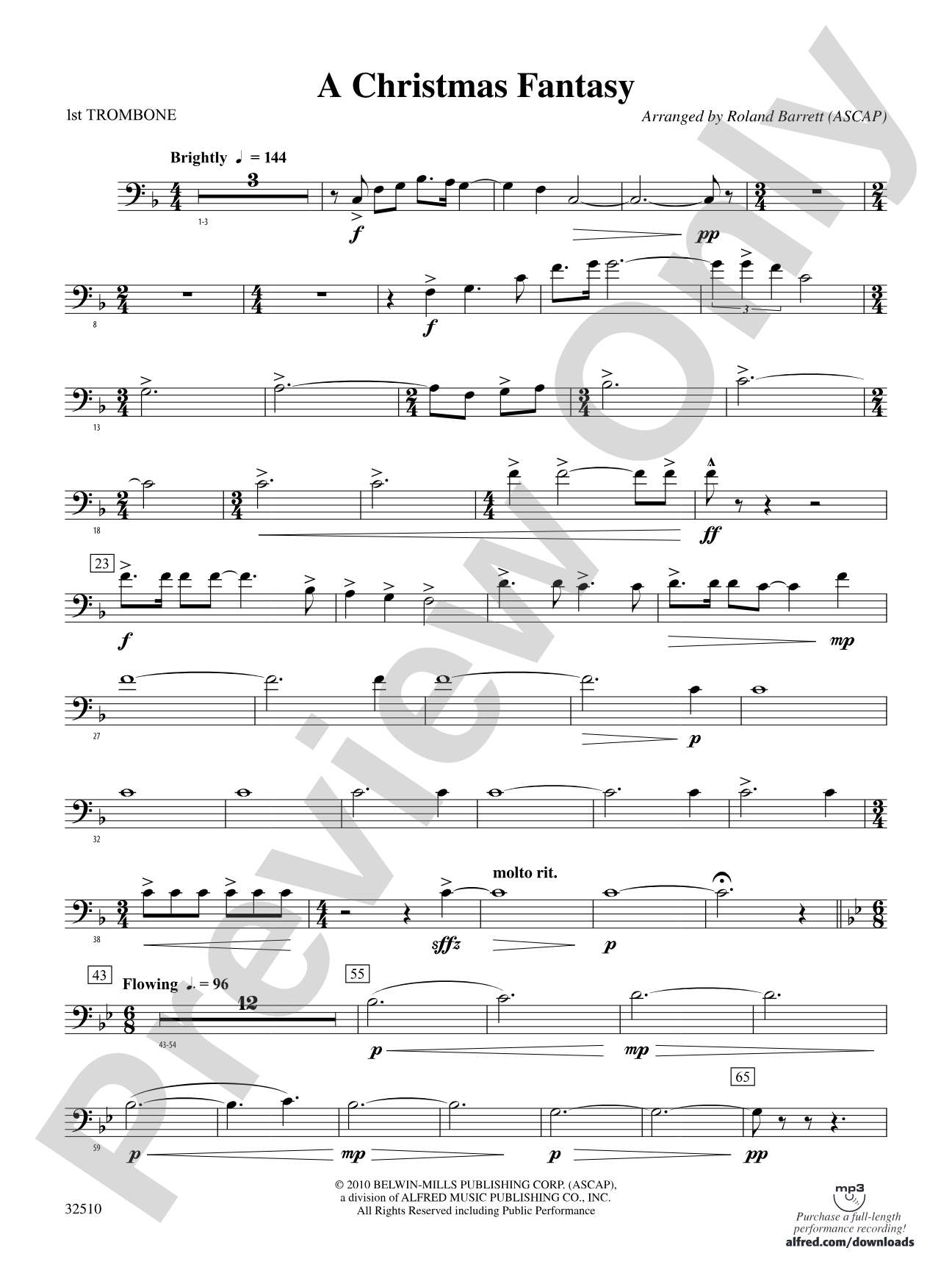 A Christmas Fantasy: 1st Trombone