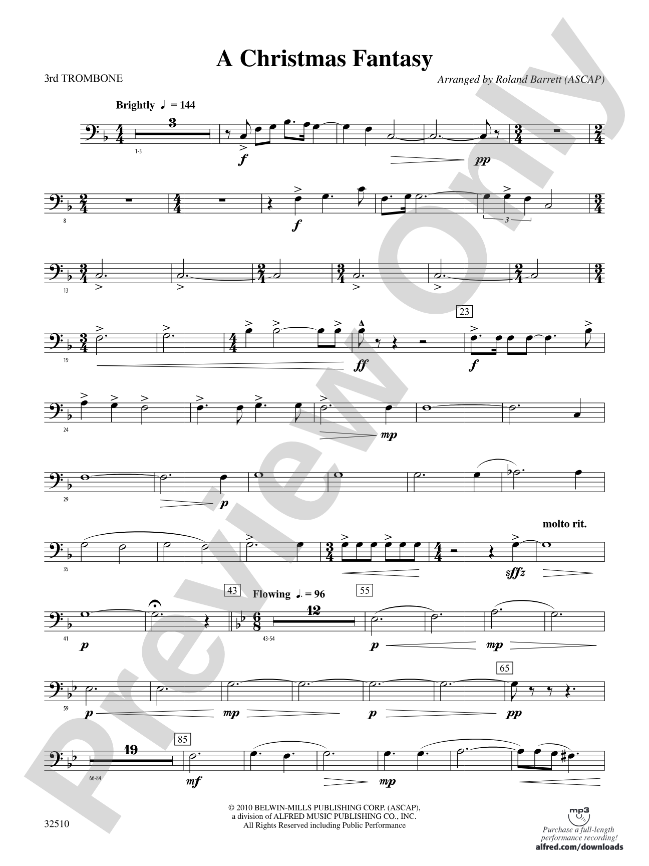 A Christmas Fantasy: 3rd Trombone