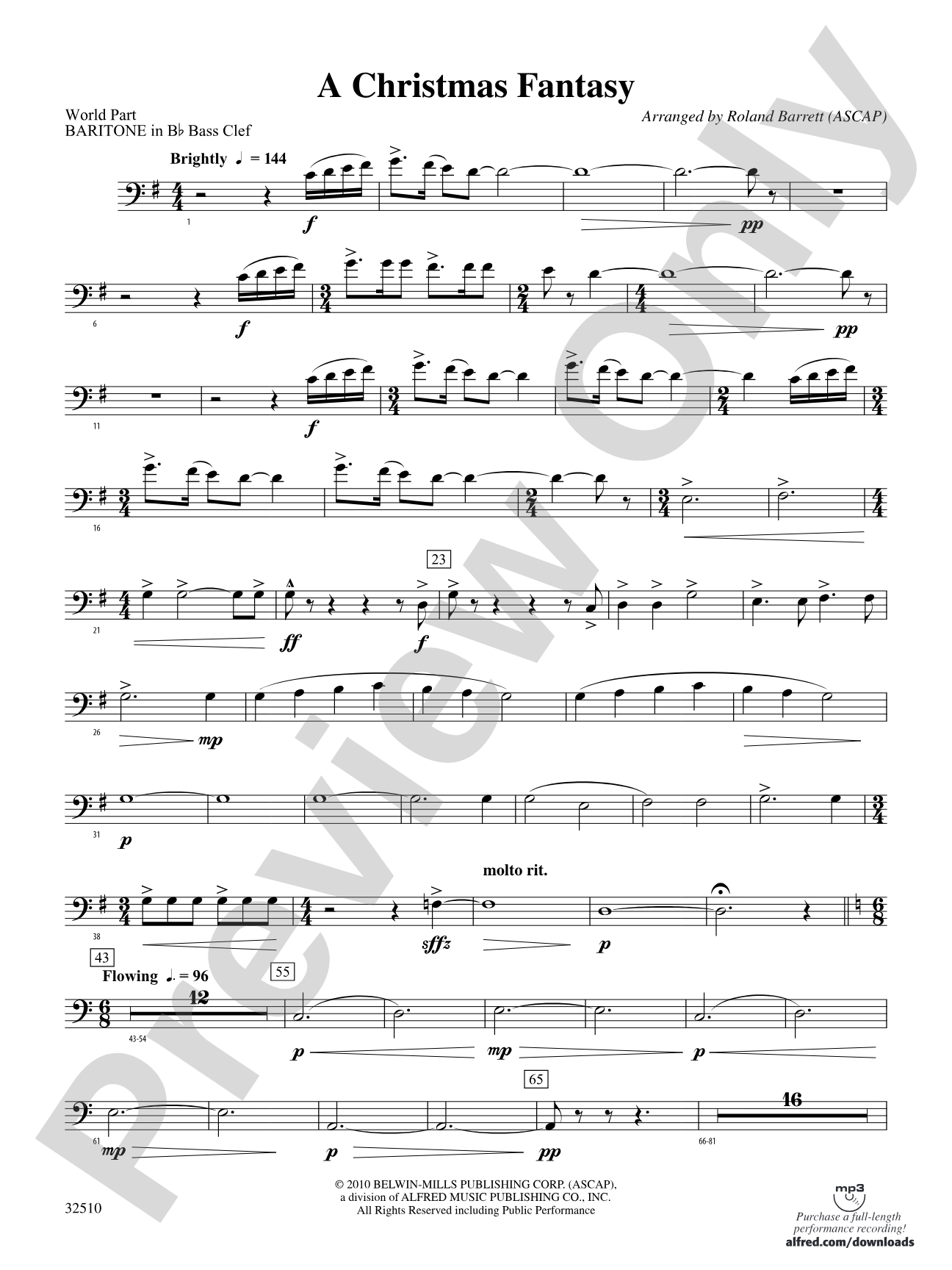A Christmas Fantasy: (wp) B-flat Baritone B.C.