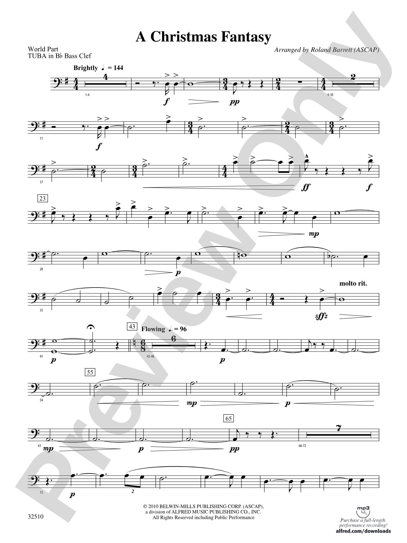 A Christmas Fantasy: (wp) B-flat Tuba B.C.