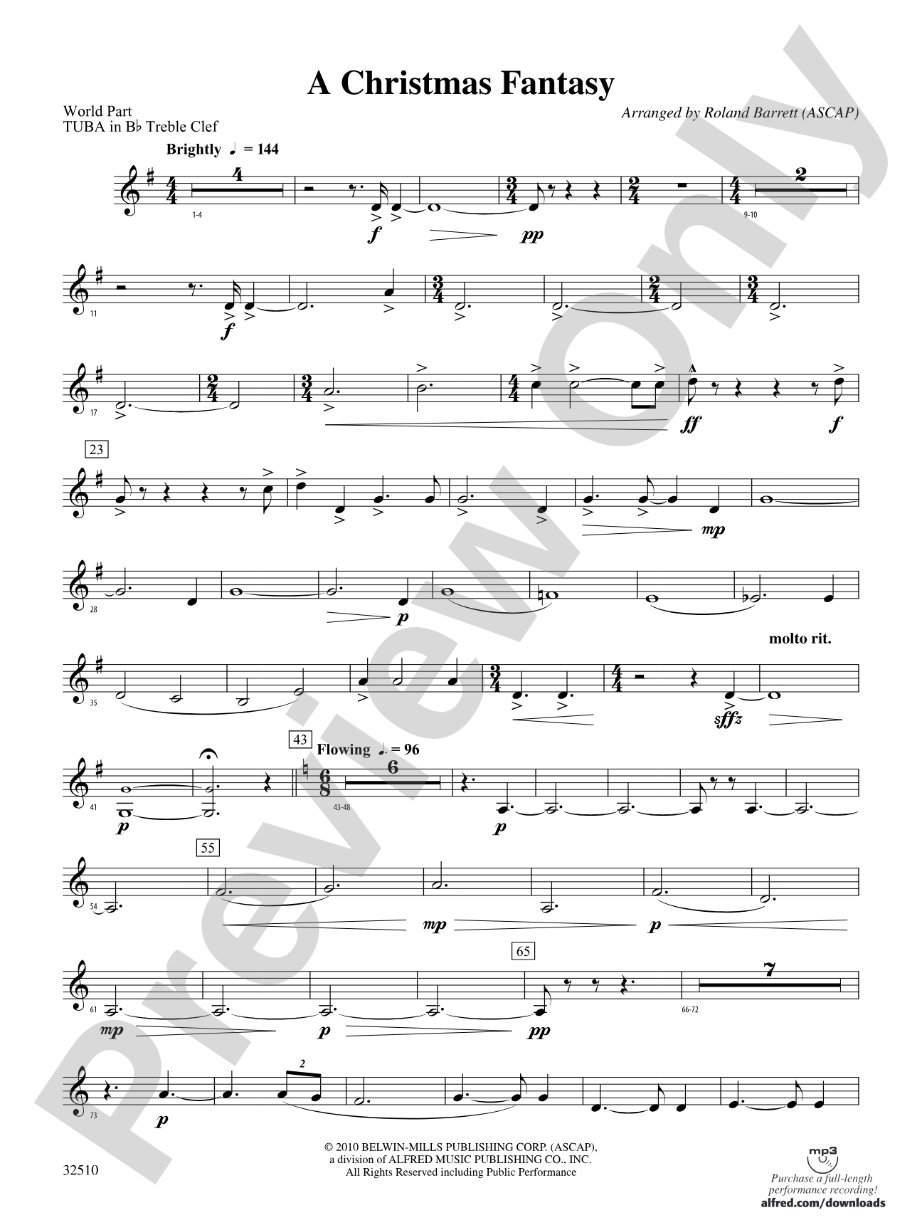 A Christmas Fantasy: (wp) B-flat Tuba T.C.