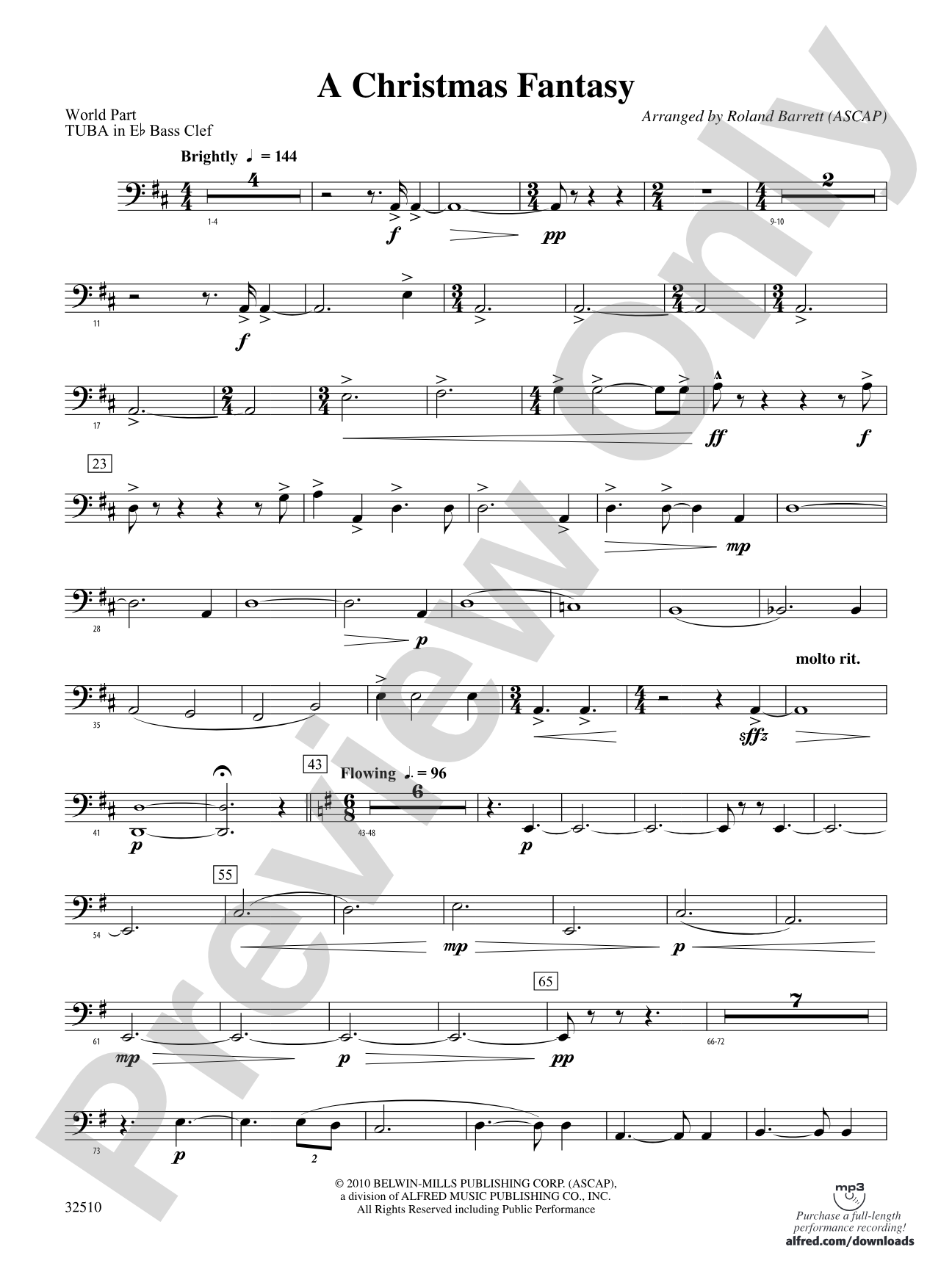 A Christmas Fantasy: (wp) E-flat Tuba B.C.