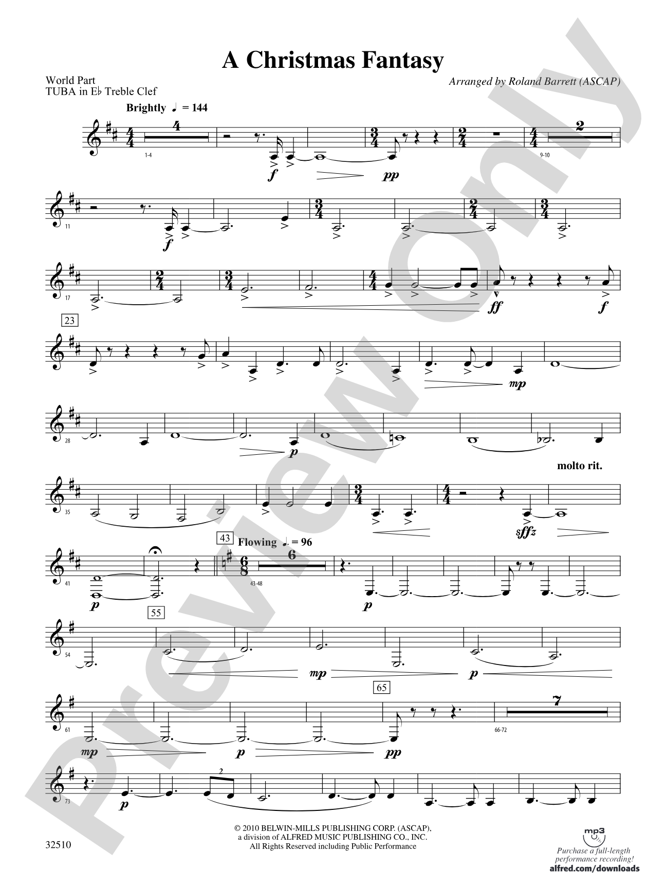 A Christmas Fantasy: (wp) E-flat Tuba T.C.