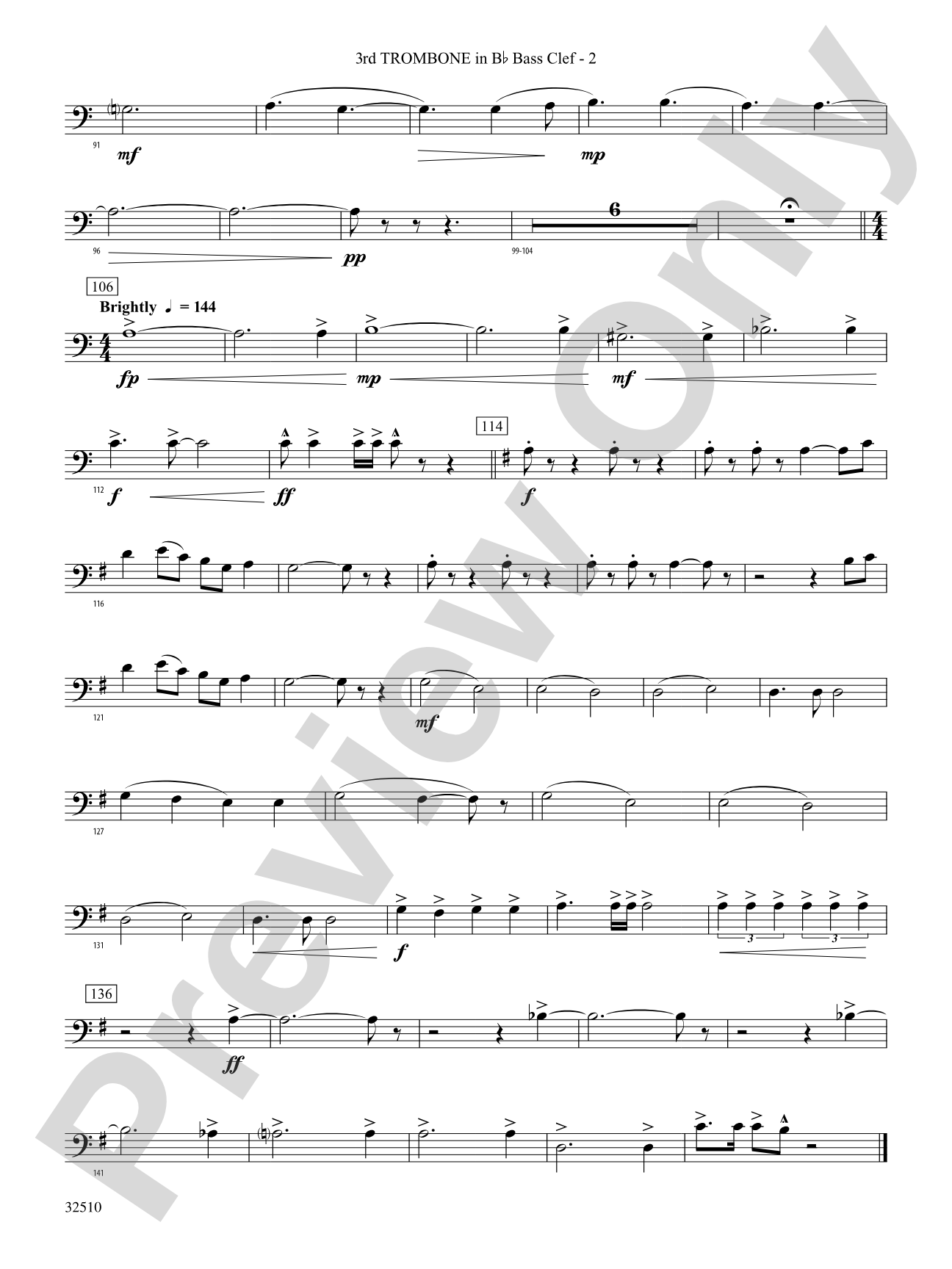 A Christmas Fantasy: (wp) 3rd B-flat Trombone B.C.