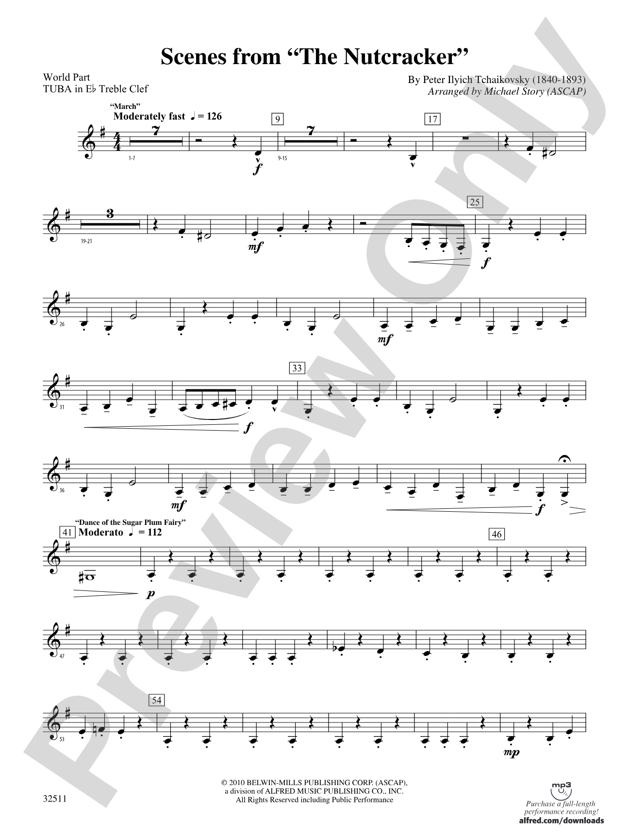 Scenes from The Nutcracker: (wp) E-flat Tuba T.C.