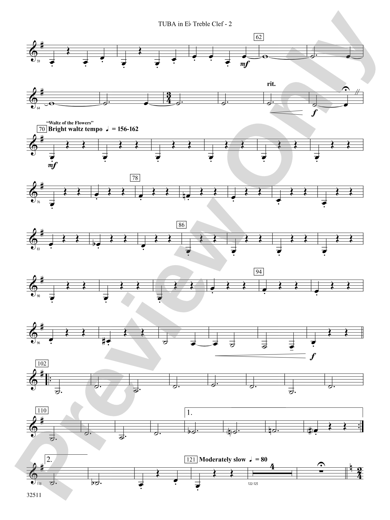 Scenes from The Nutcracker: (wp) E-flat Tuba T.C.