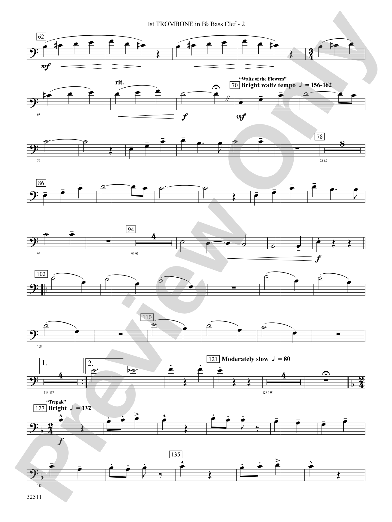 Scenes from The Nutcracker: (wp) 1st B-flat Trombone B.C.