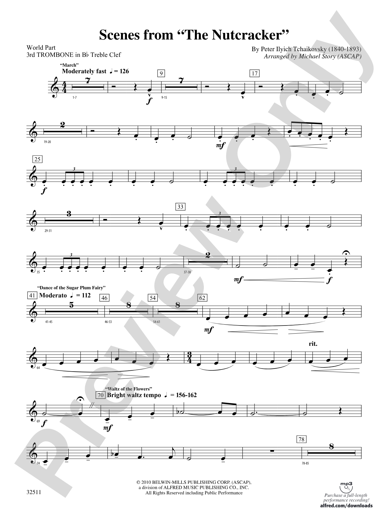 Scenes from The Nutcracker: (wp) 3rd B-flat Trombone T.C.