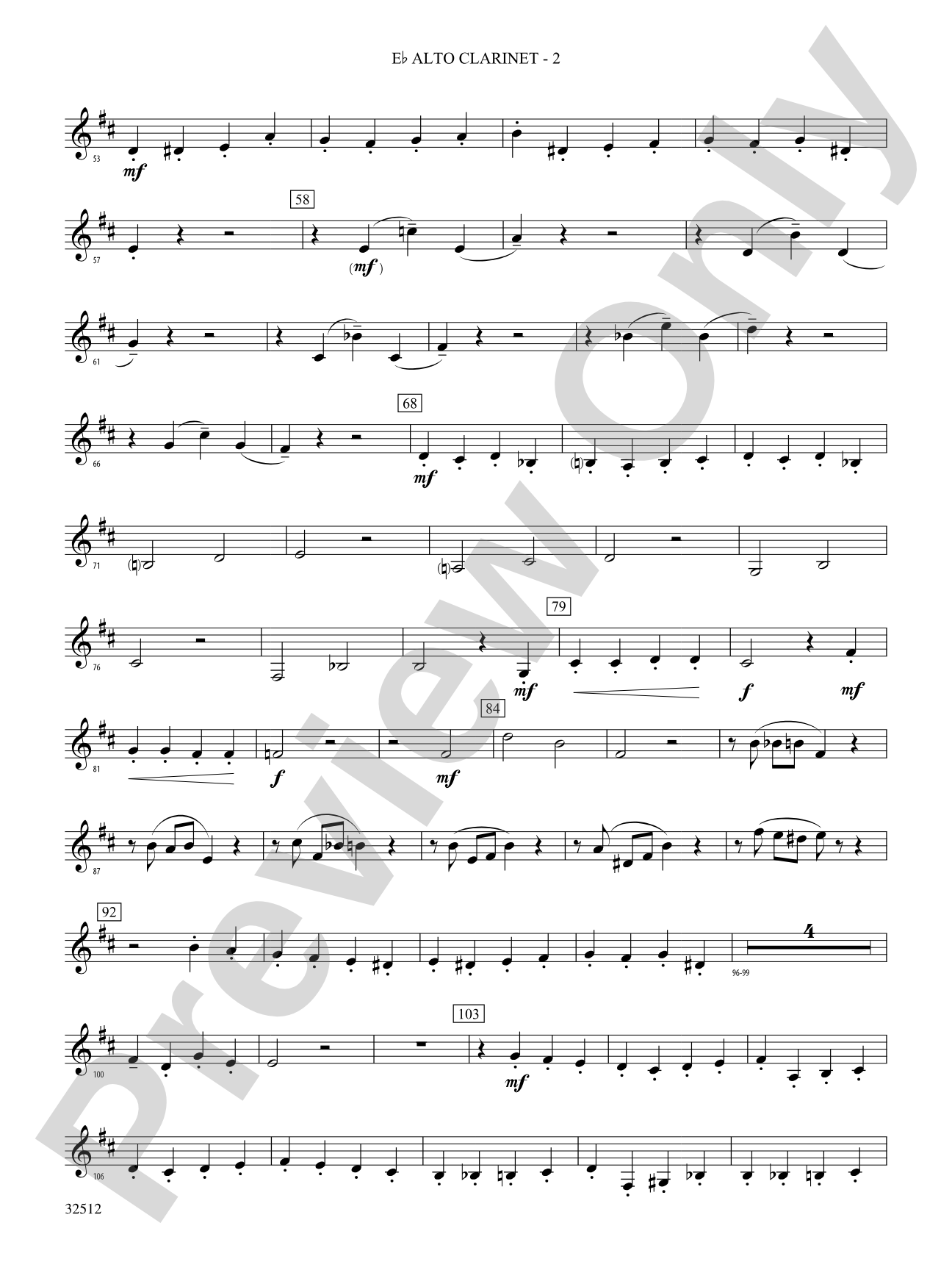 Toccata and Fugue in D Minor: (wp) Eb Alto Clarinet