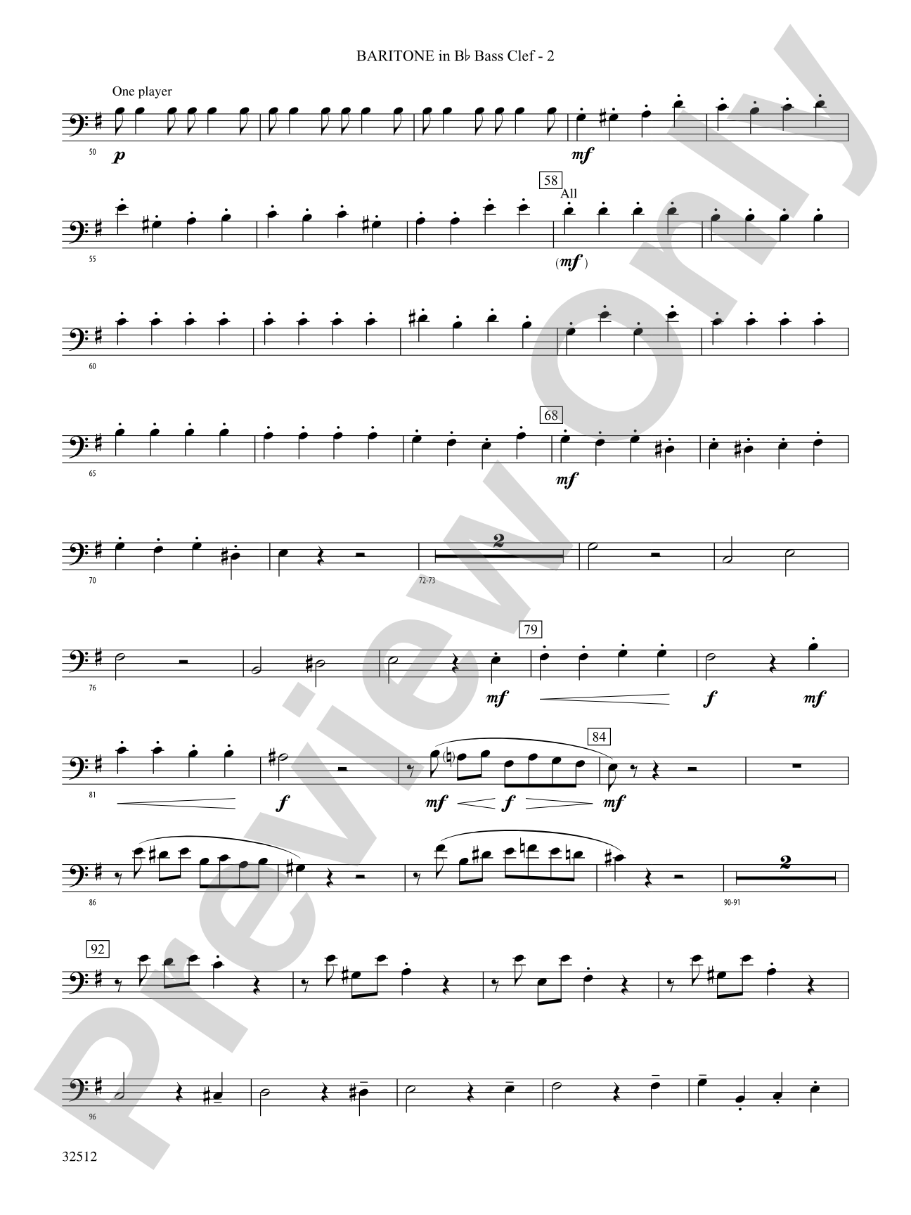 Toccata and Fugue in D Minor: (wp) B-flat Baritone B.C.