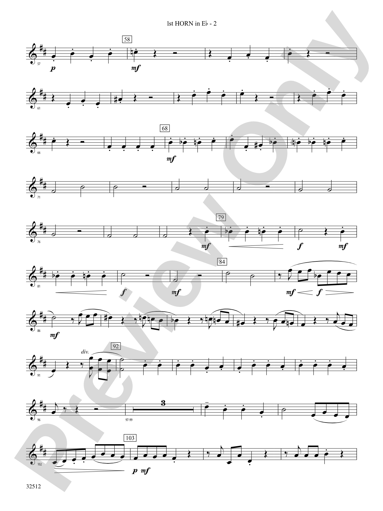 Toccata and Fugue in D Minor: (wp) 1st Horn in E-flat