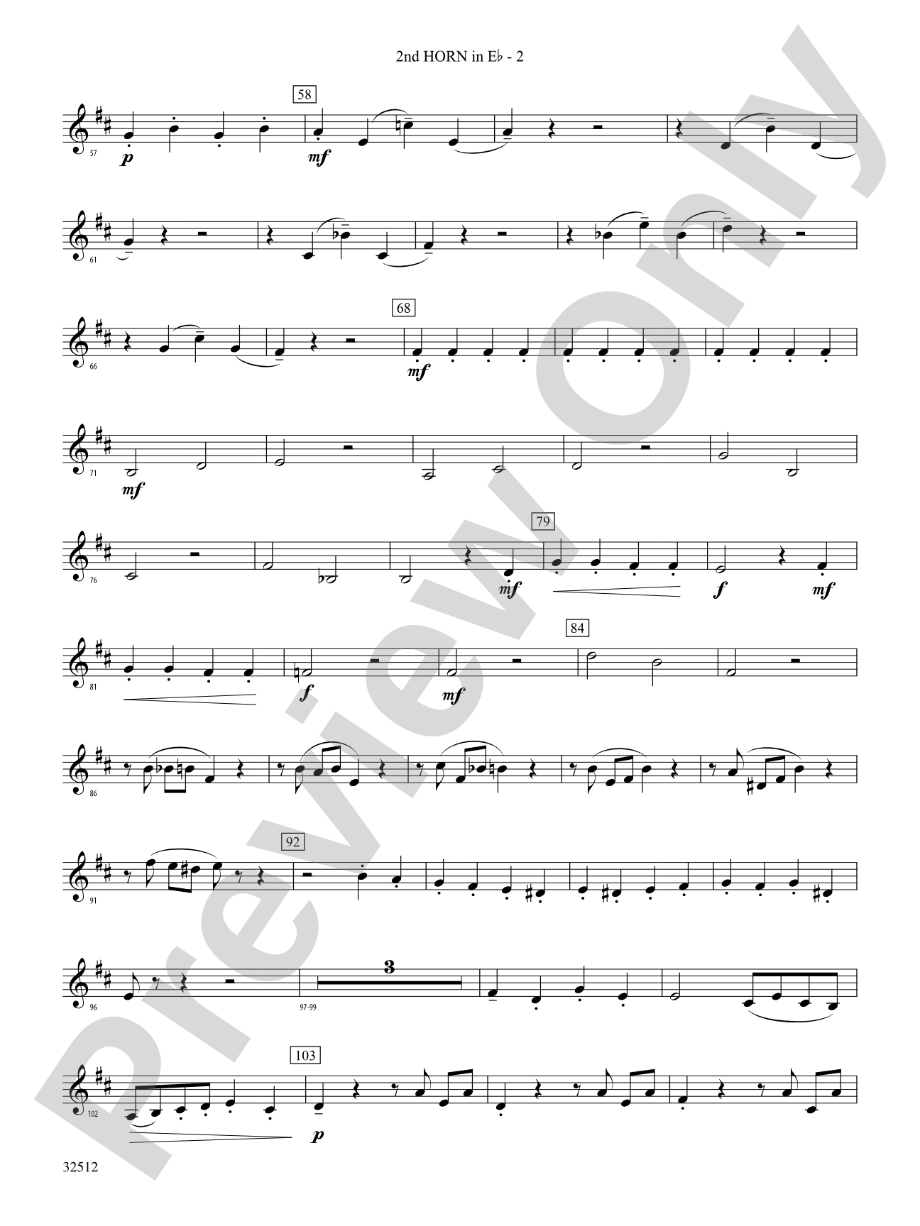 Toccata and Fugue in D Minor: (wp) 2nd Horn in E-flat