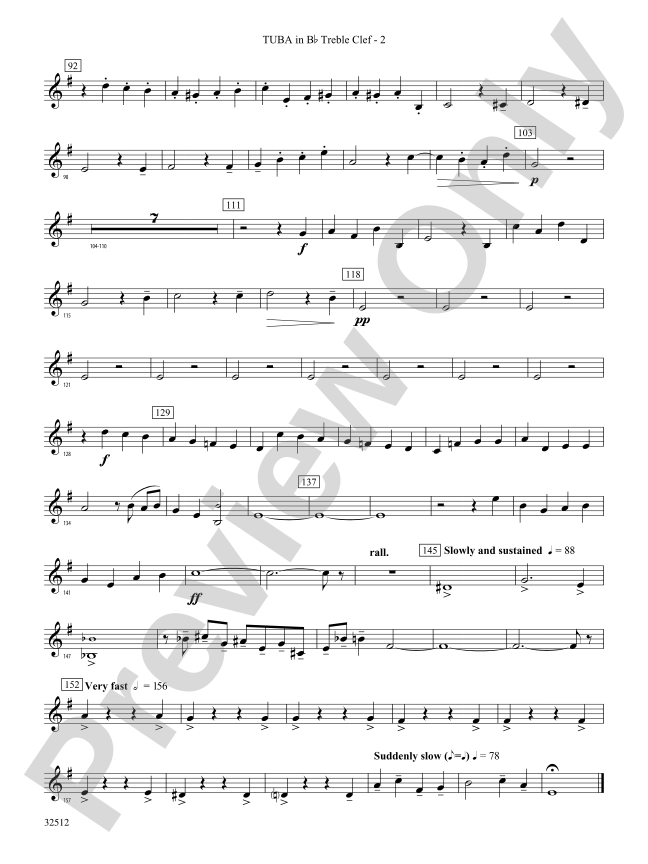Toccata and Fugue in D Minor: (wp) B-flat Tuba T.C.