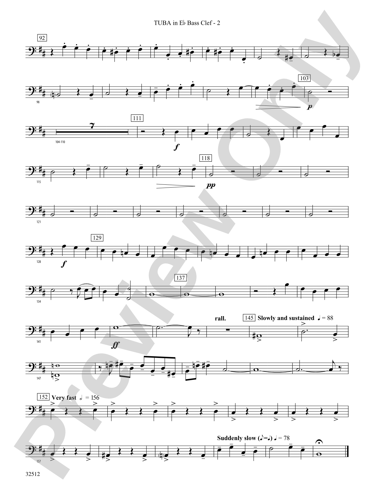 Toccata and Fugue in D Minor: (wp) E-flat Tuba B.C.