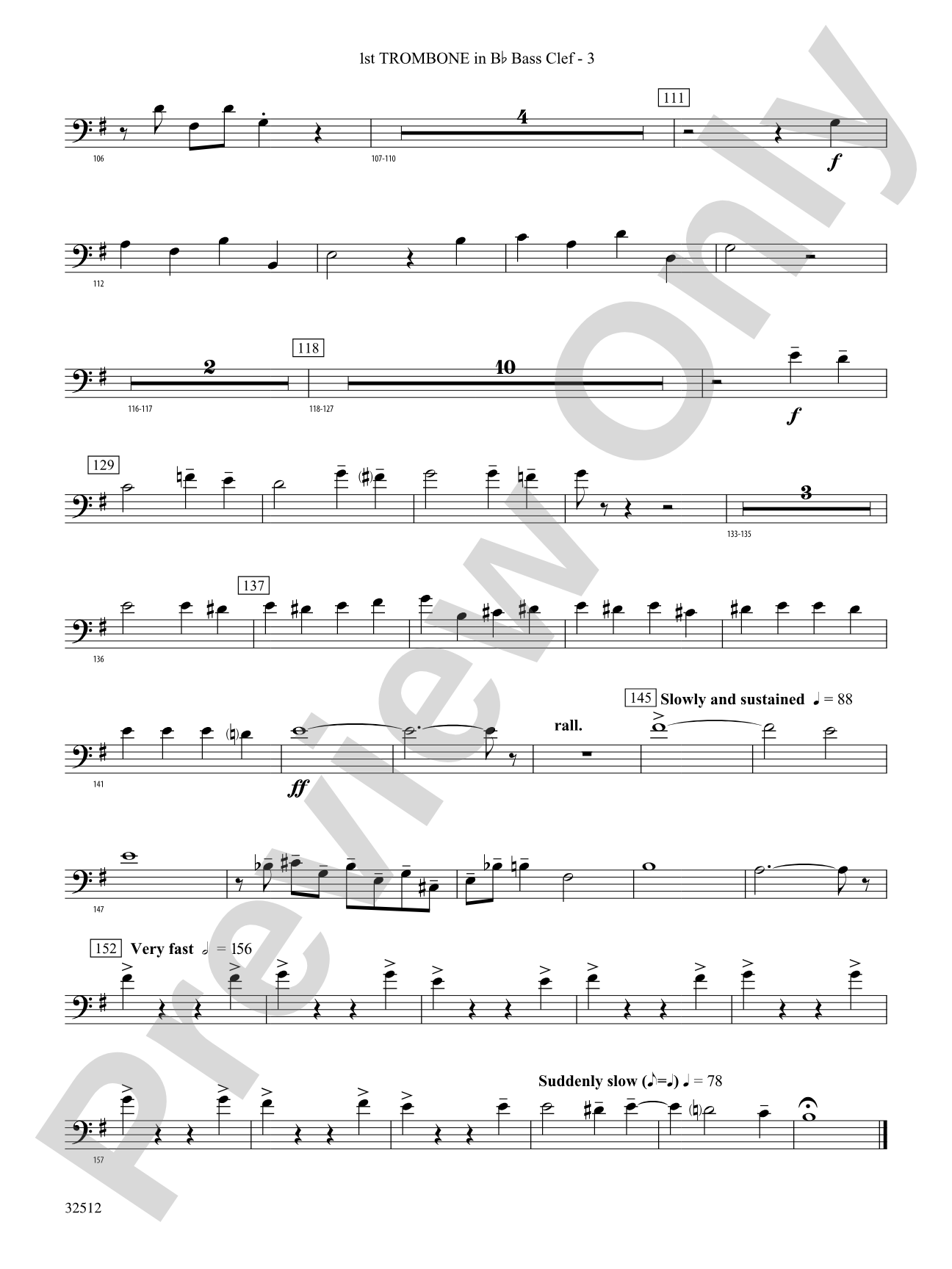 Toccata and Fugue in D Minor: (wp) 1st B-flat Trombone B.C.