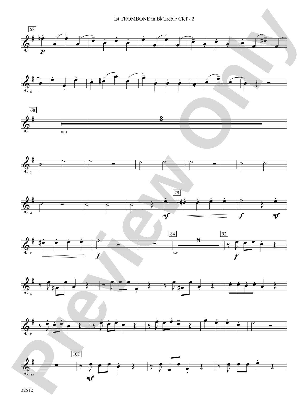 Toccata and Fugue in D Minor: (wp) 1st B-flat Trombone T.C.