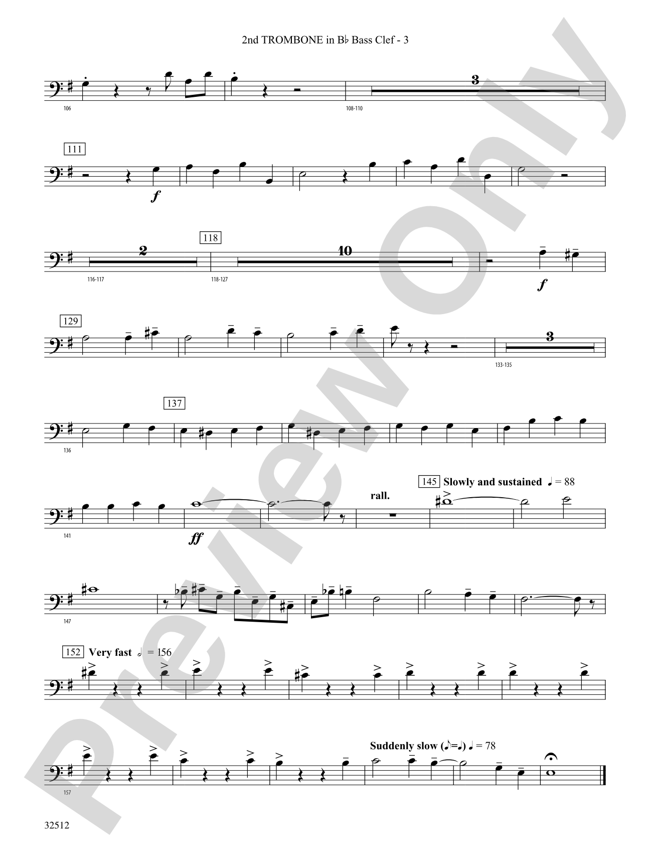 Toccata and Fugue in D Minor: (wp) 2nd B-flat Trombone B.C.