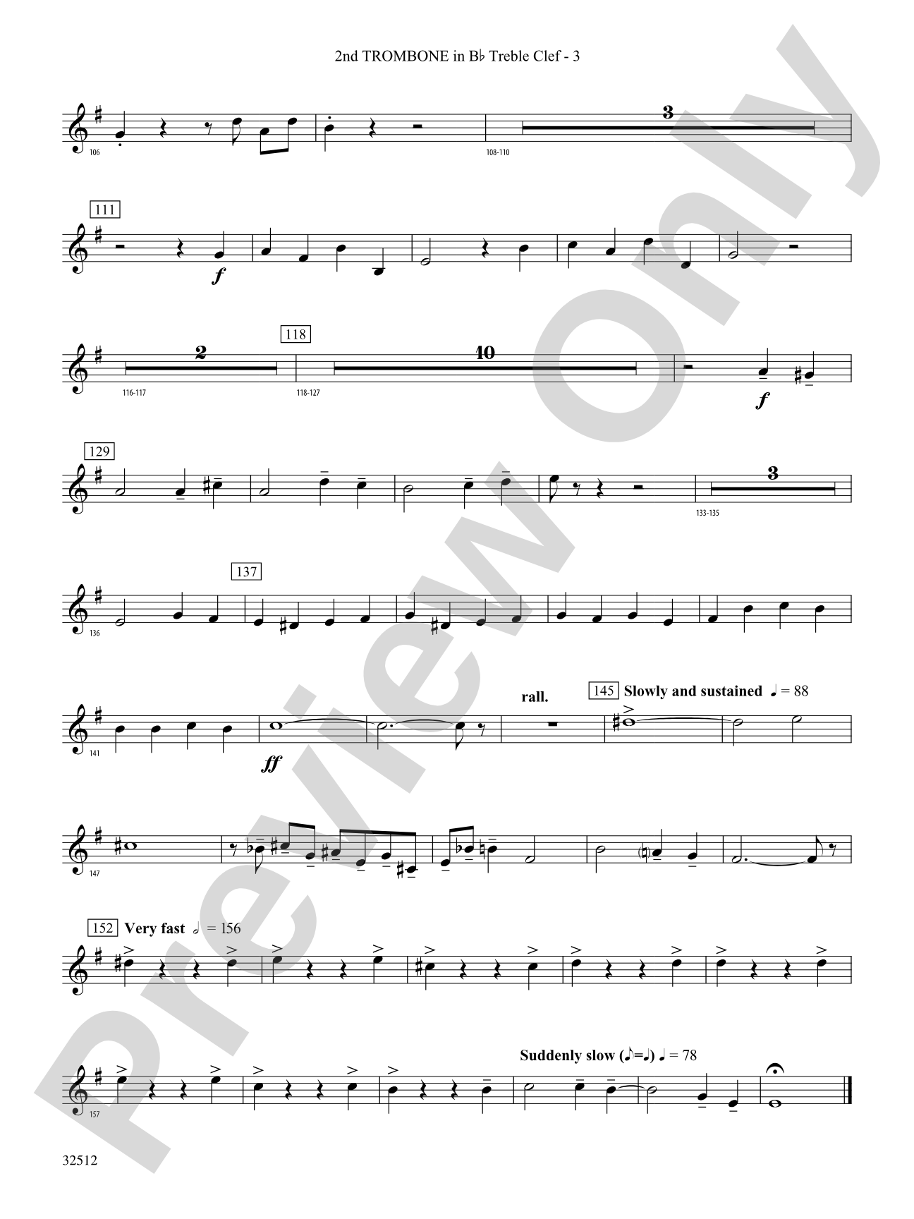 Toccata and Fugue in D Minor: (wp) 2nd B-flat Trombone T.C.