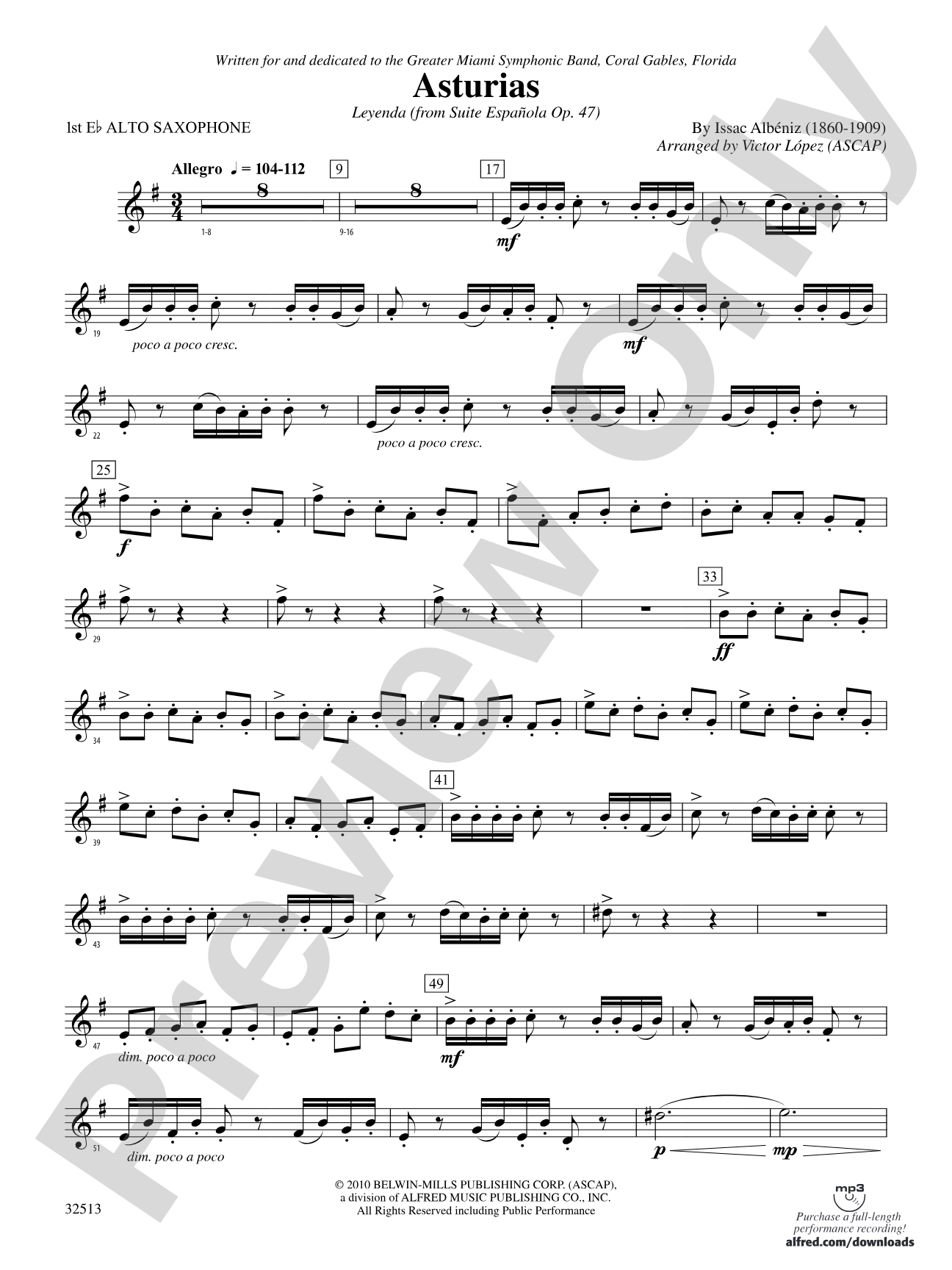 Asturias: E-flat Alto Saxophone
