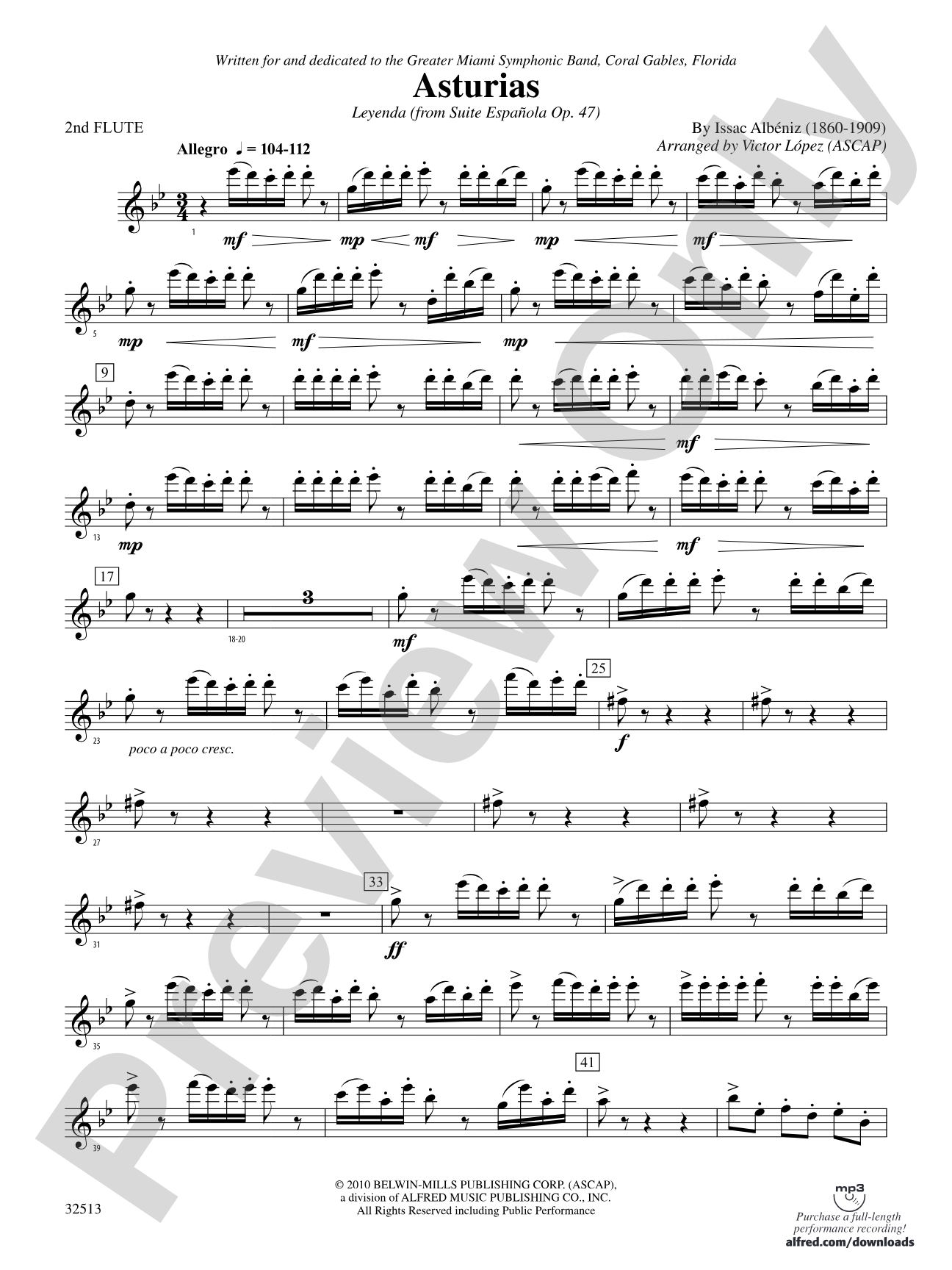 Asturias: 2nd Flute
