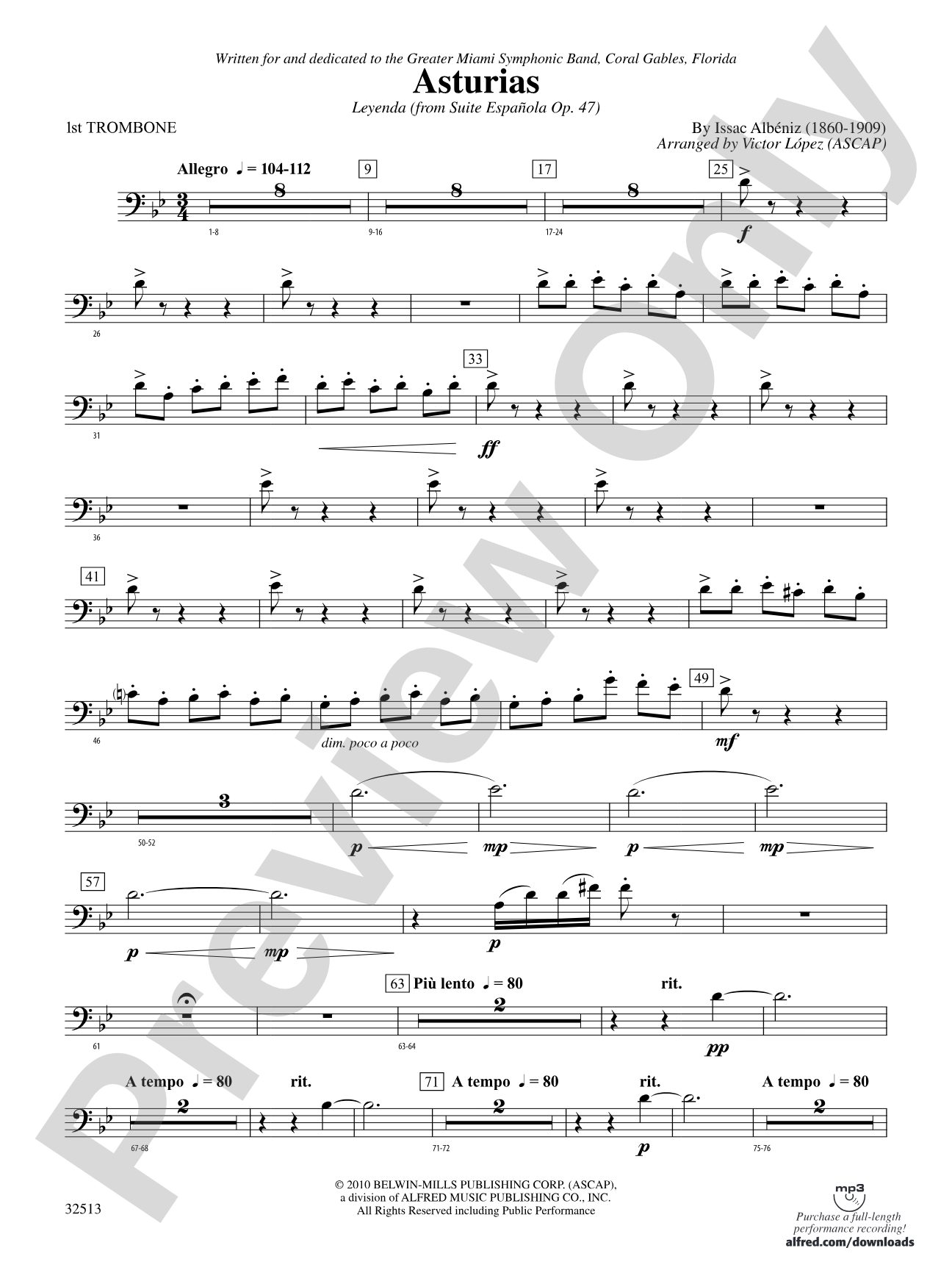 Asturias: 1st Trombone