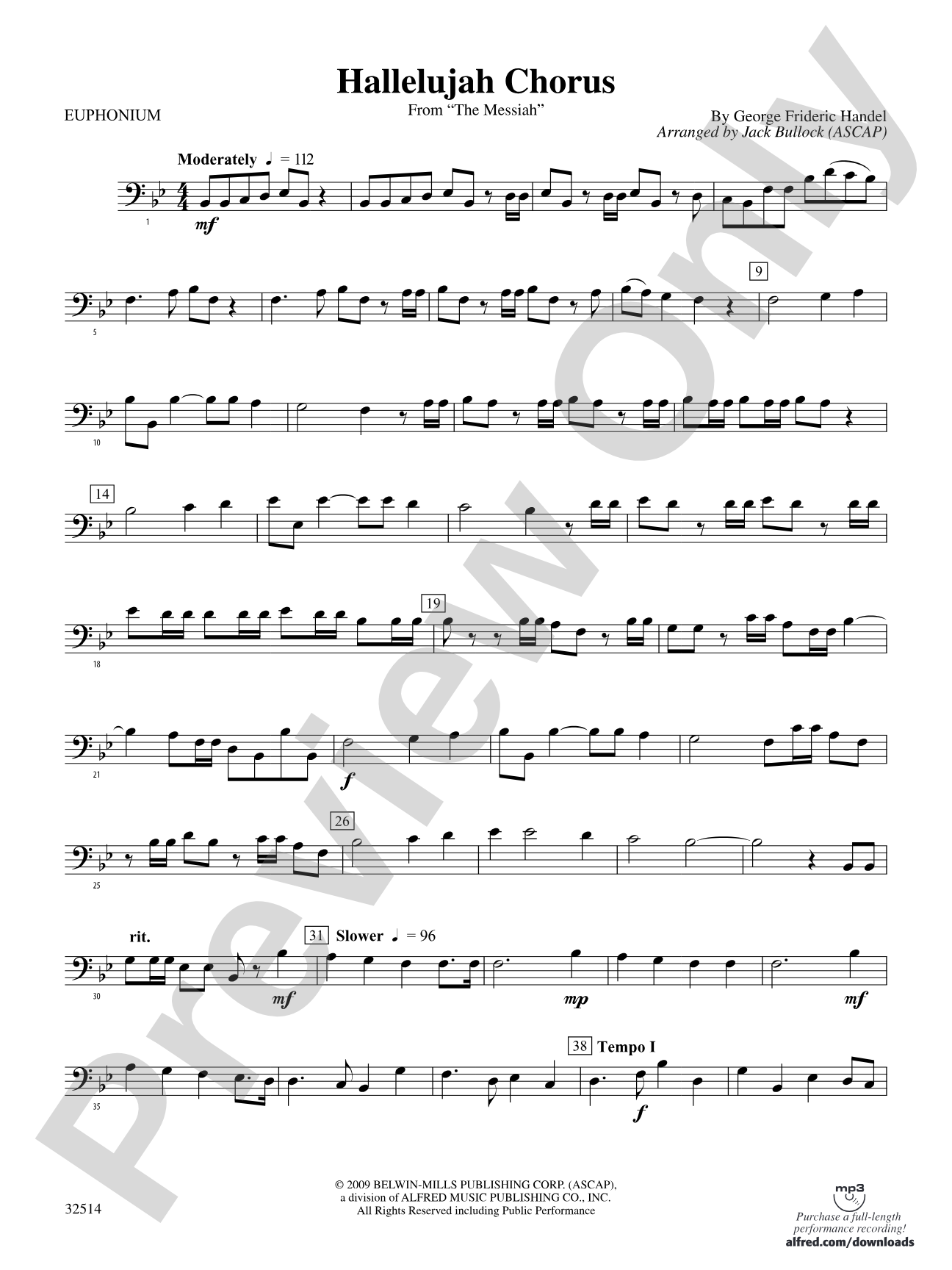 Hallelujah Chorus (From The Messiah): Baritone B.C.