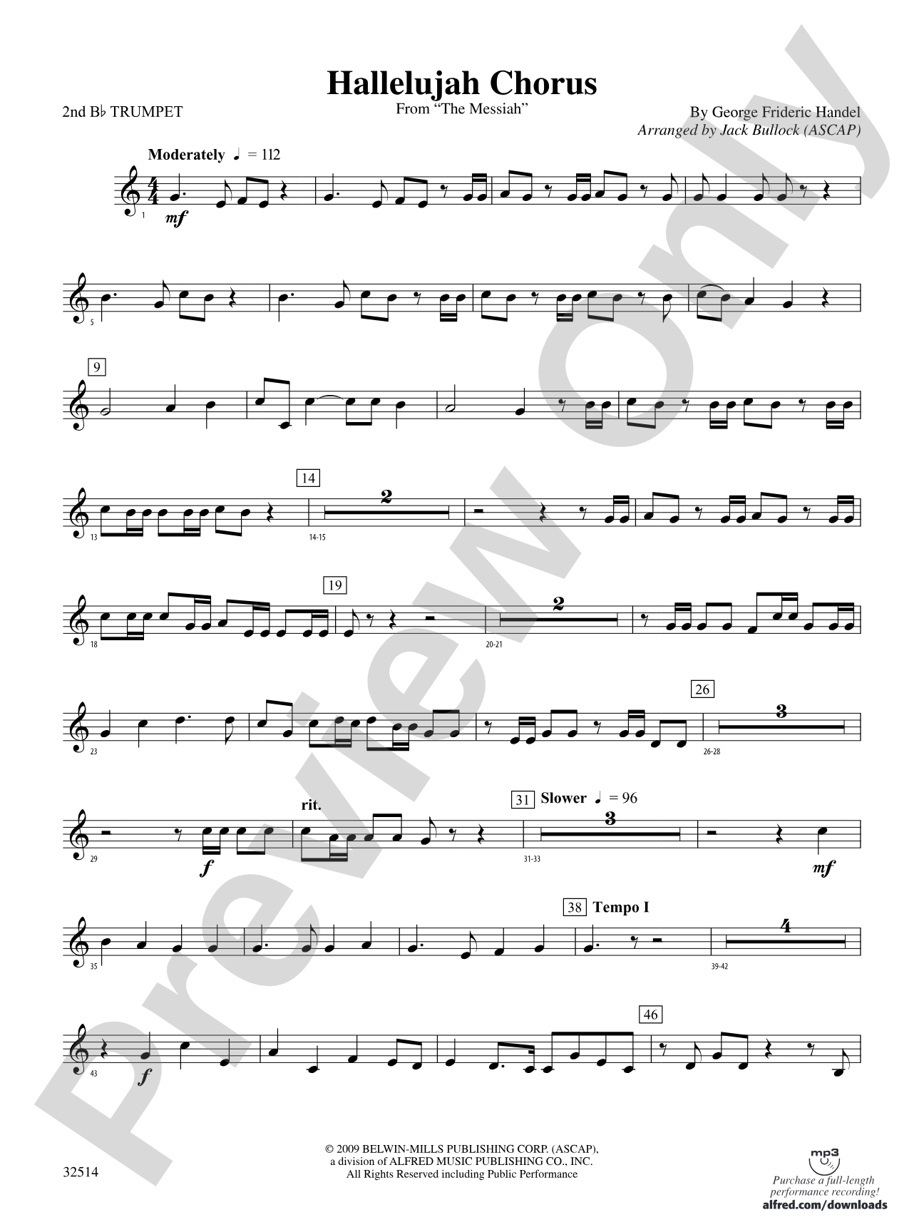 Hallelujah Chorus (From The Messiah): 2nd B-flat Trumpet