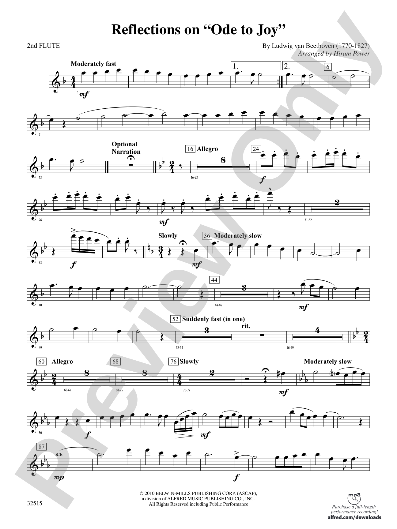 Reflections on "Ode to Joy": 2nd Flute