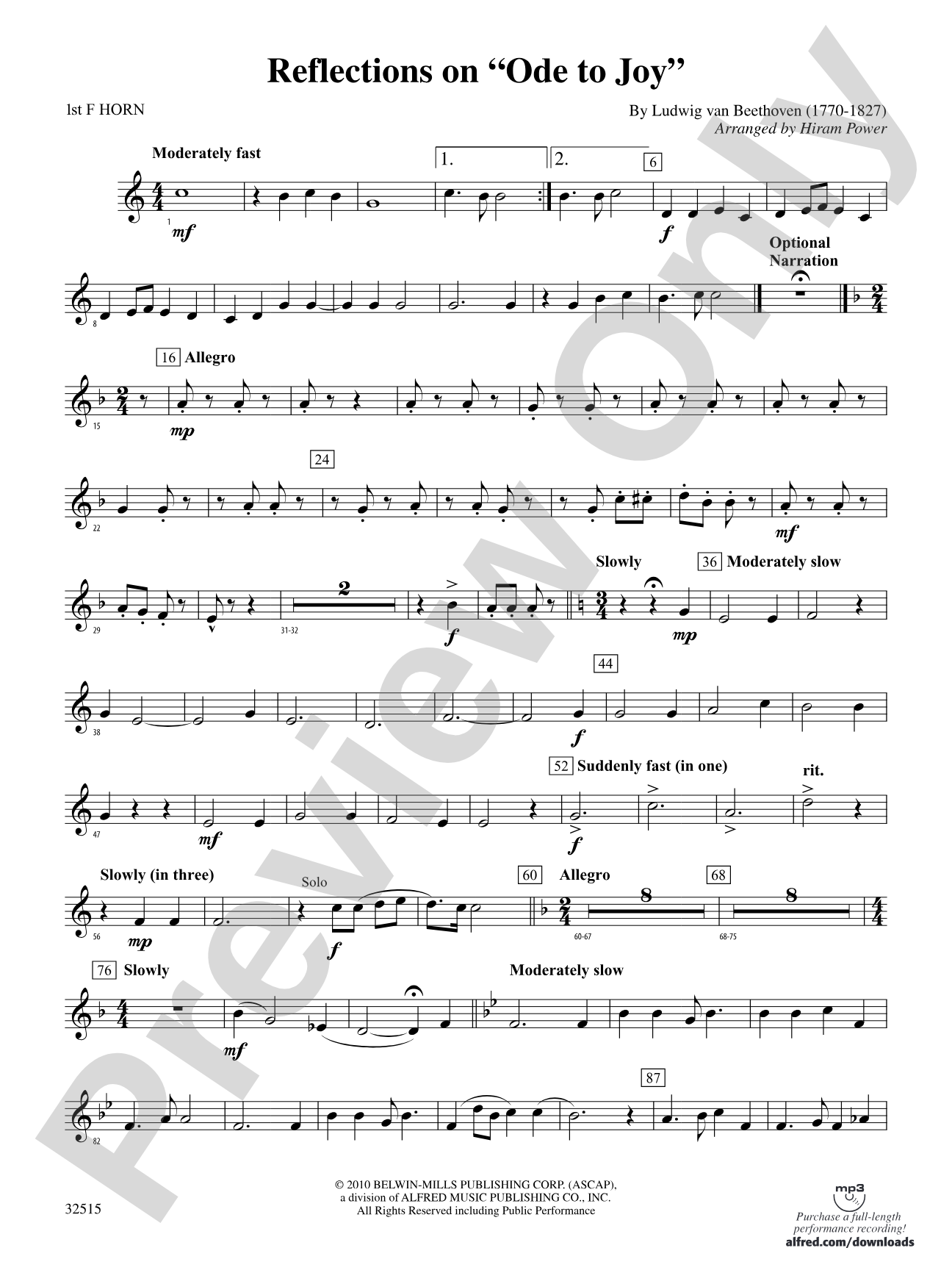 Reflections on "Ode to Joy": 1st F Horn
