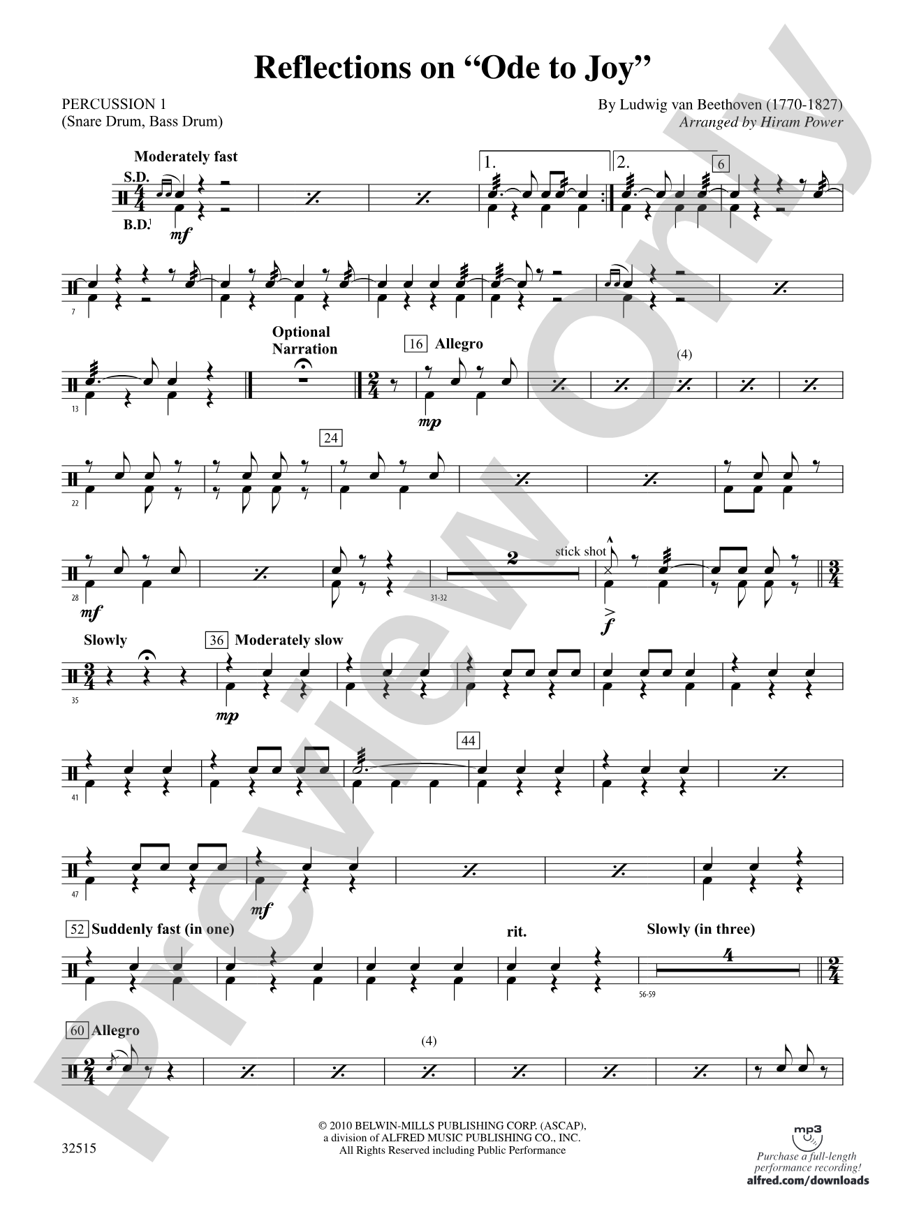 Reflections on "Ode to Joy": 1st Percussion