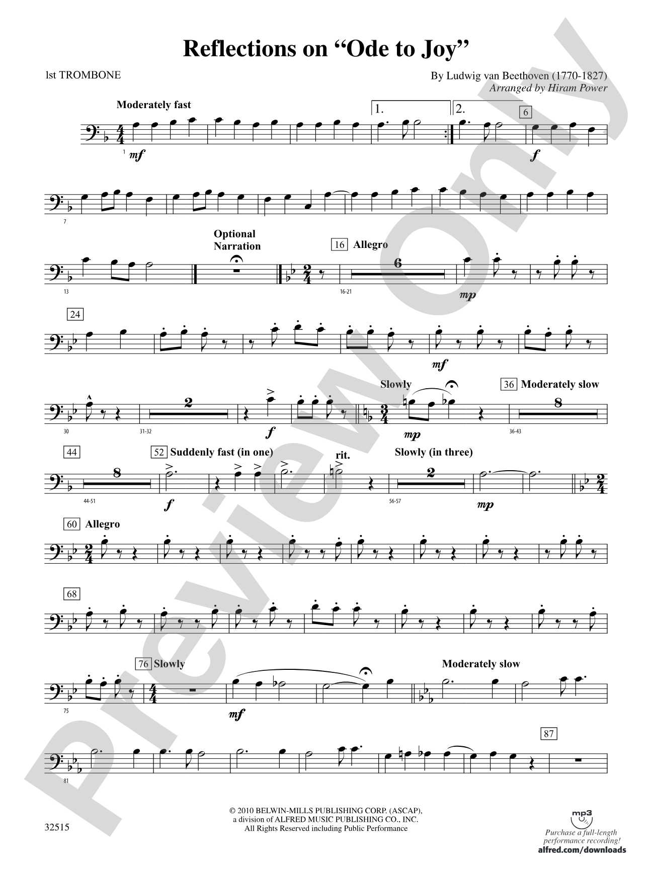 Reflections on "Ode to Joy": 1st Trombone