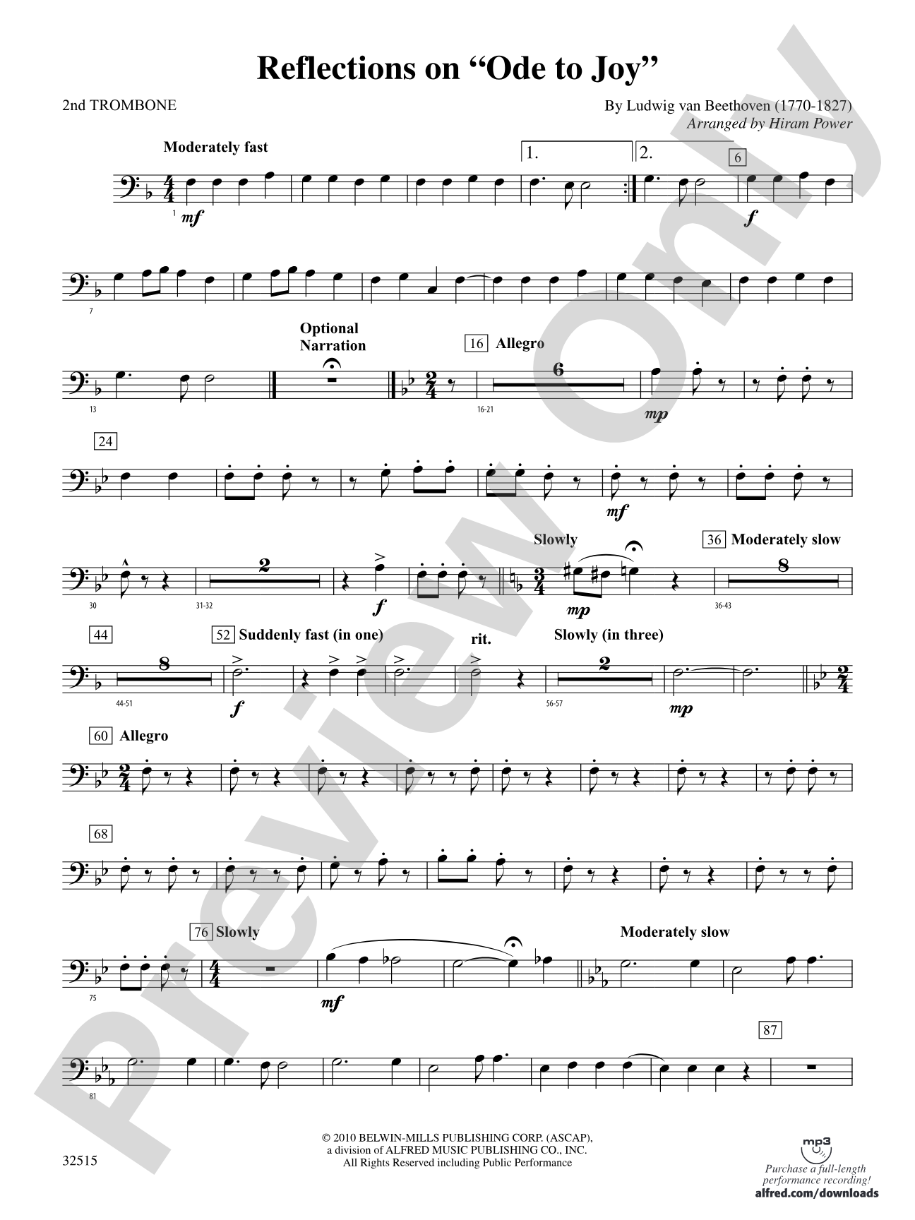 Reflections on "Ode to Joy": 2nd Trombone