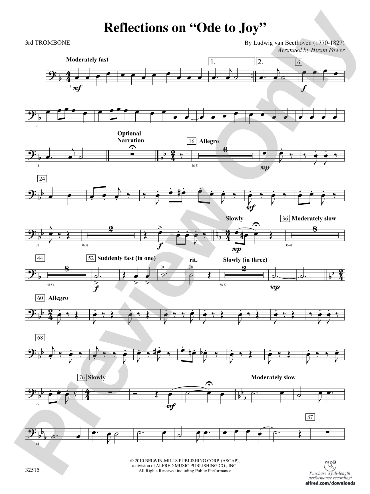 Reflections on "Ode to Joy": 3rd Trombone
