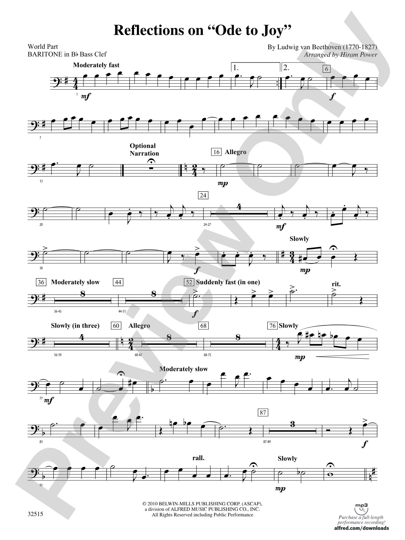 Reflections on "Ode to Joy": (wp) B-flat Baritone B.C.