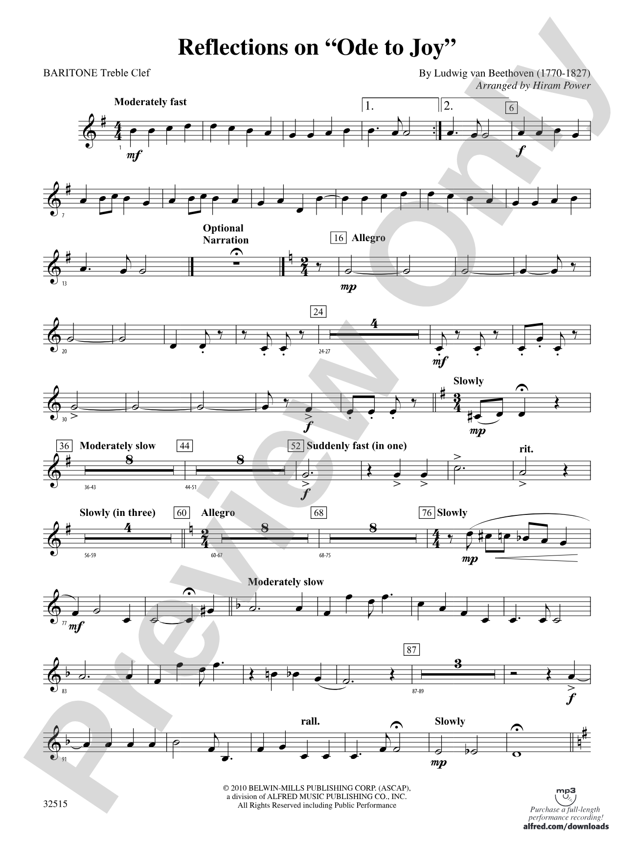 Reflections on "Ode to Joy": (wp) Baritone T.C.